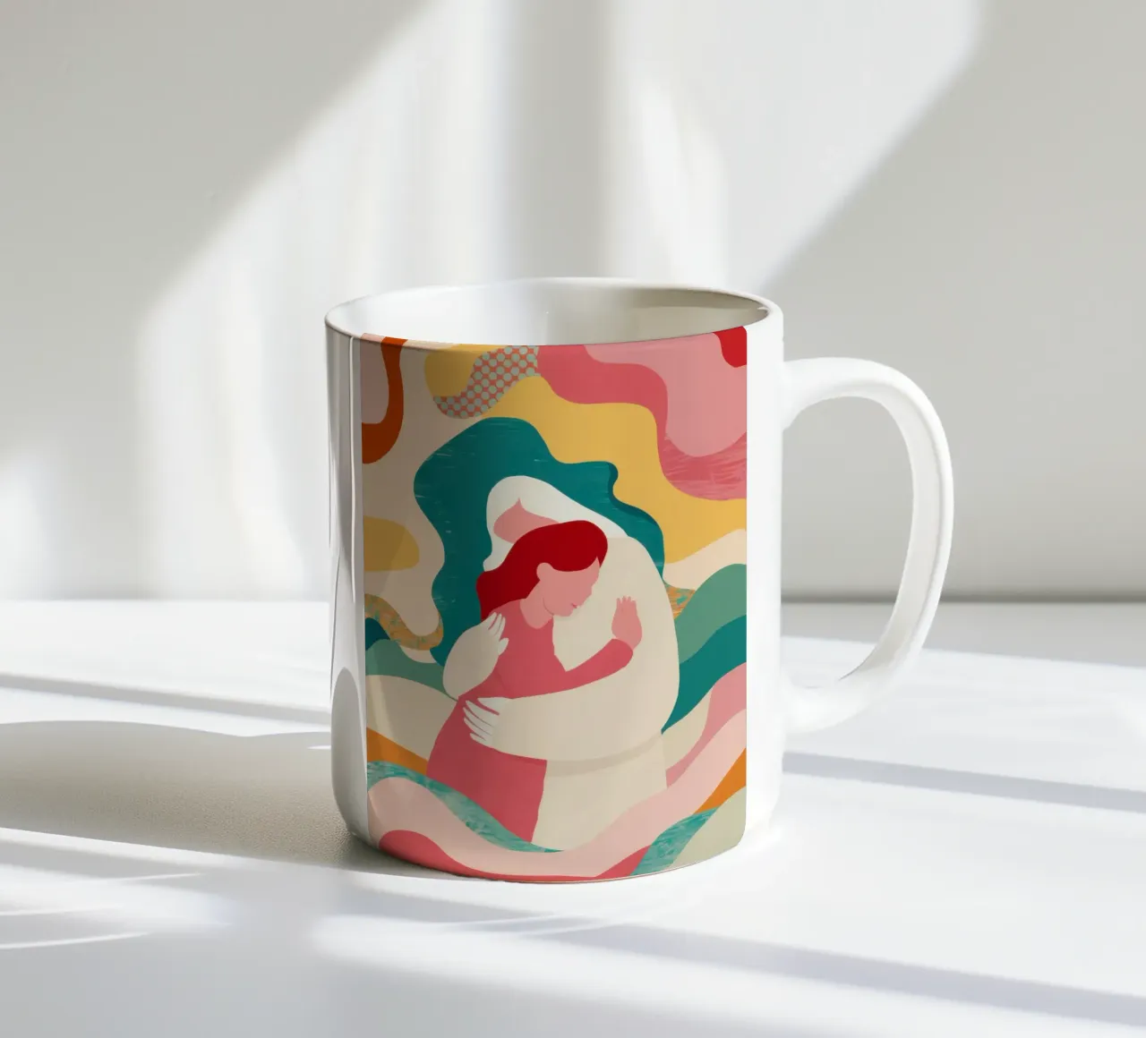 Abbraccio madre-figlio tazza in ceramica da Obs Canvas