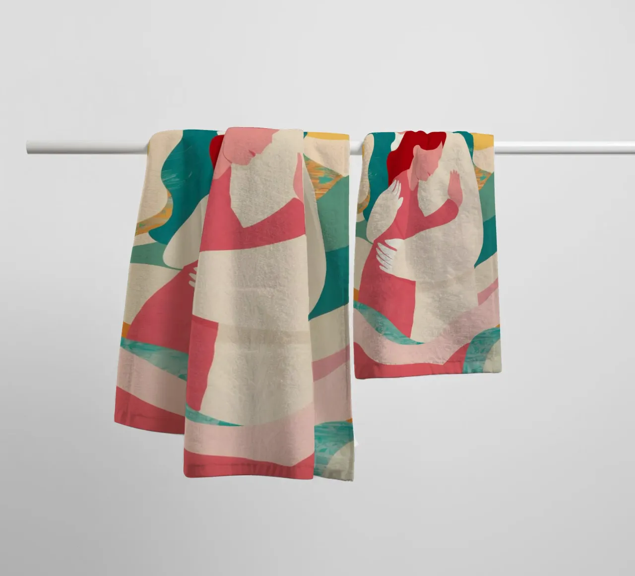 Mother Child Embrace towel by Obs Canvas