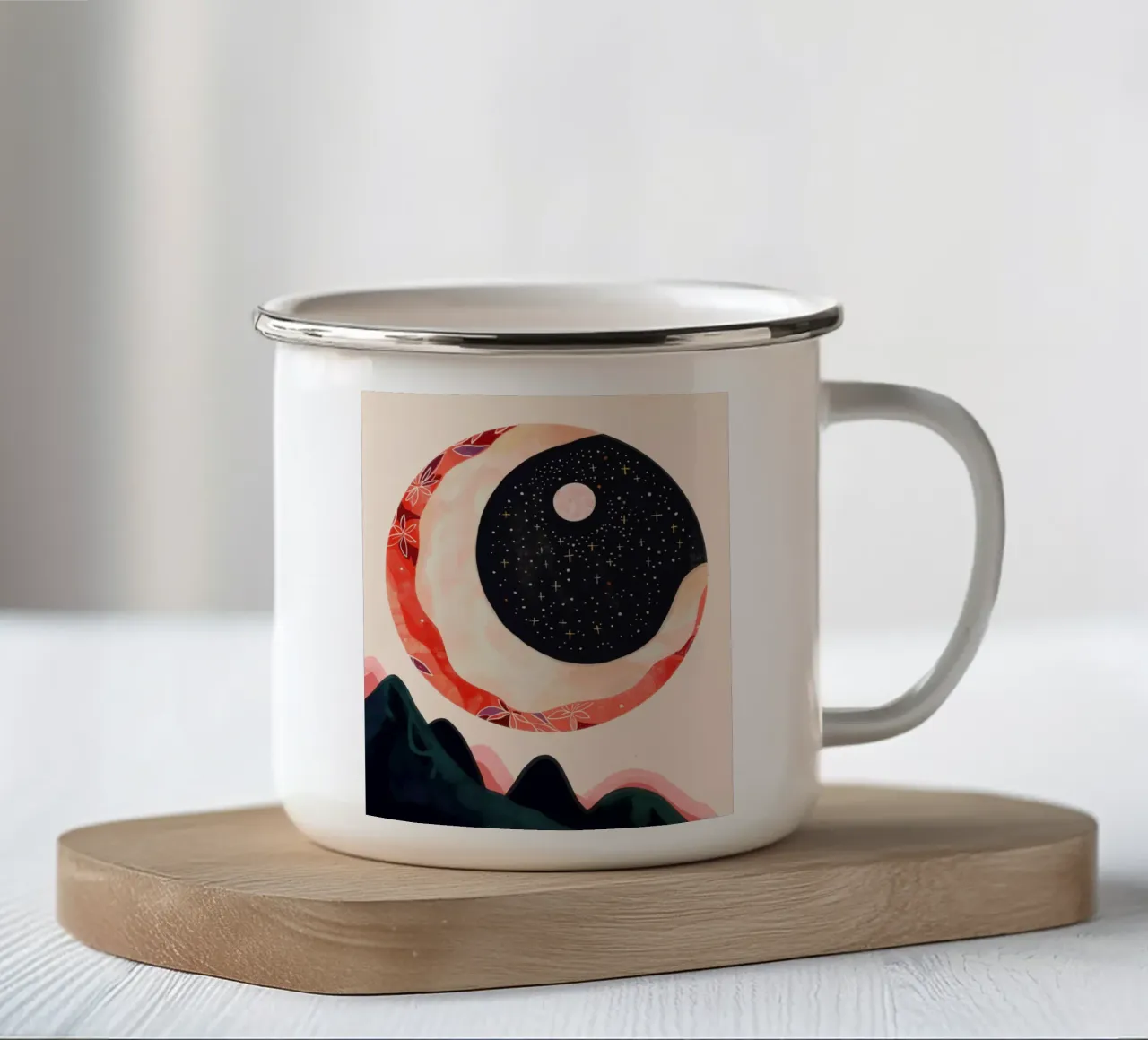 Luna mistica tazza in smalto da ArtsySesta