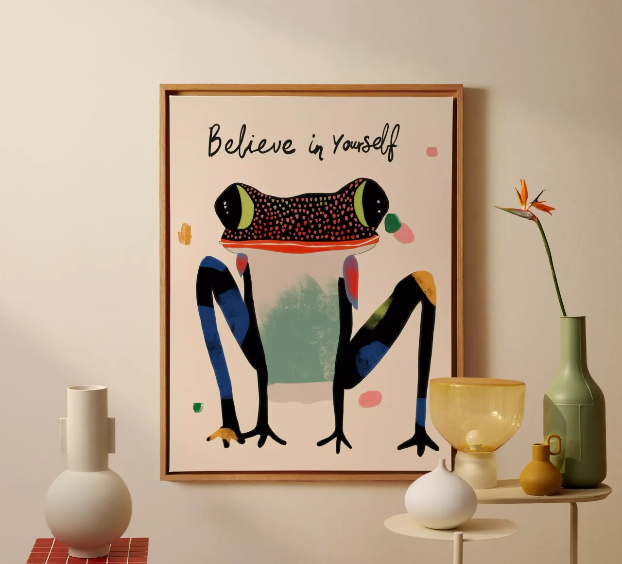 Geloof en spring canvas met Baklijst van ArtsySesta