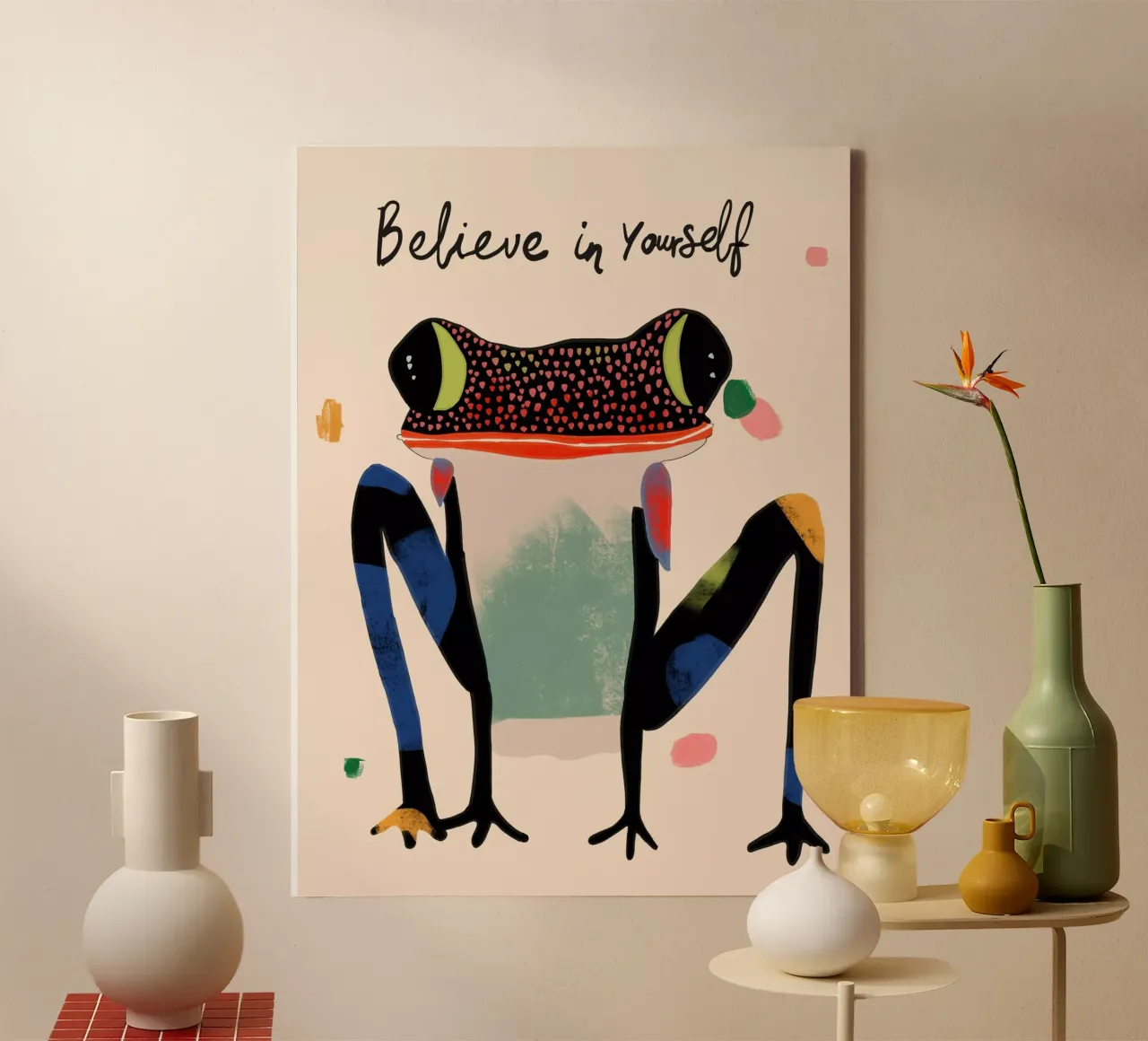 Geloof en spring canvas met Baklijst van ArtsySesta