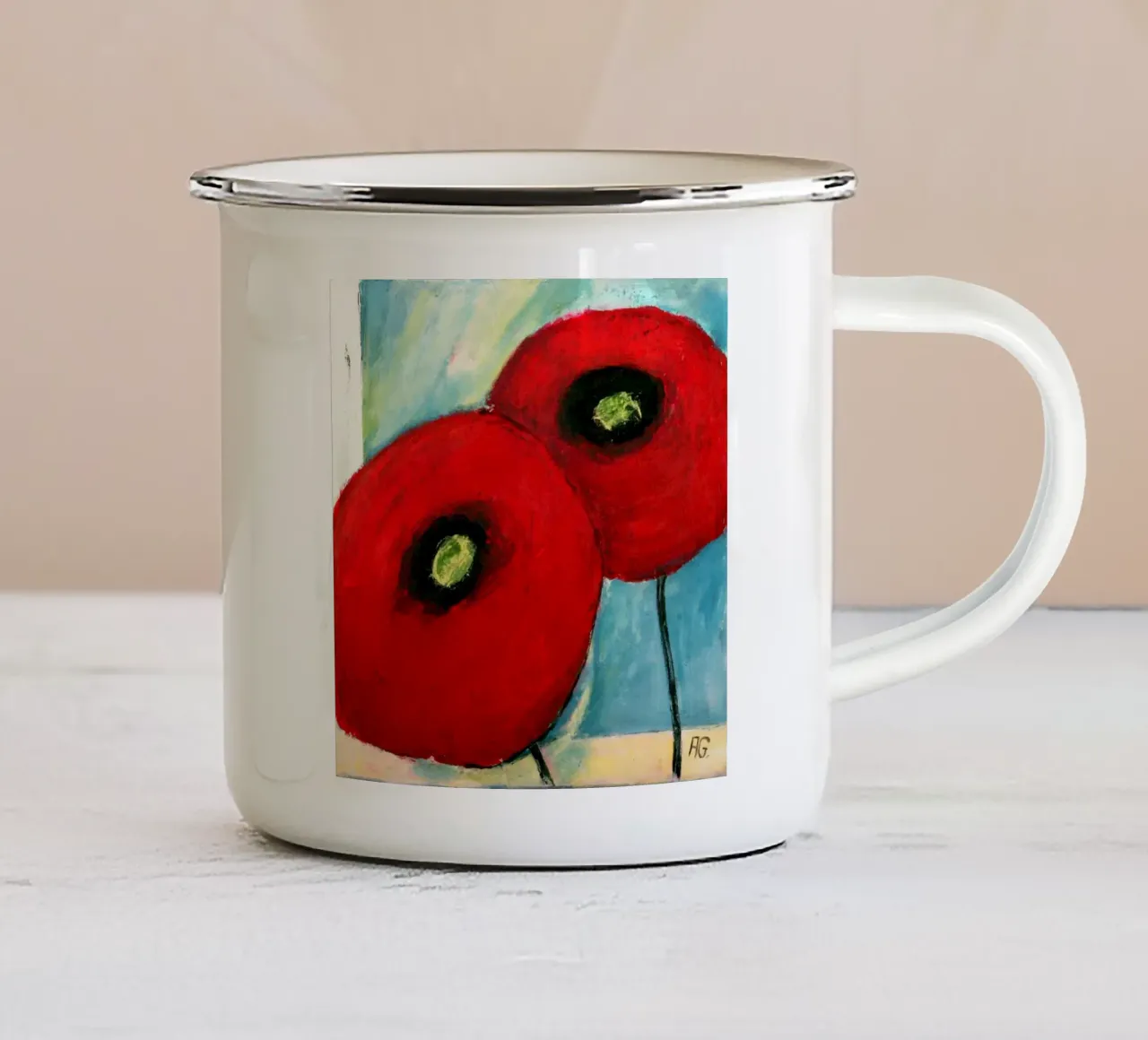 Mohn I tazza in smalto da Anita Gewald