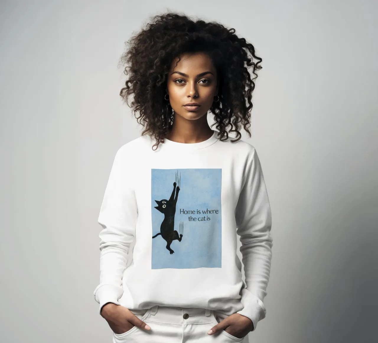 com'è il disegno artistico di where the cat is felpa da pasadenan