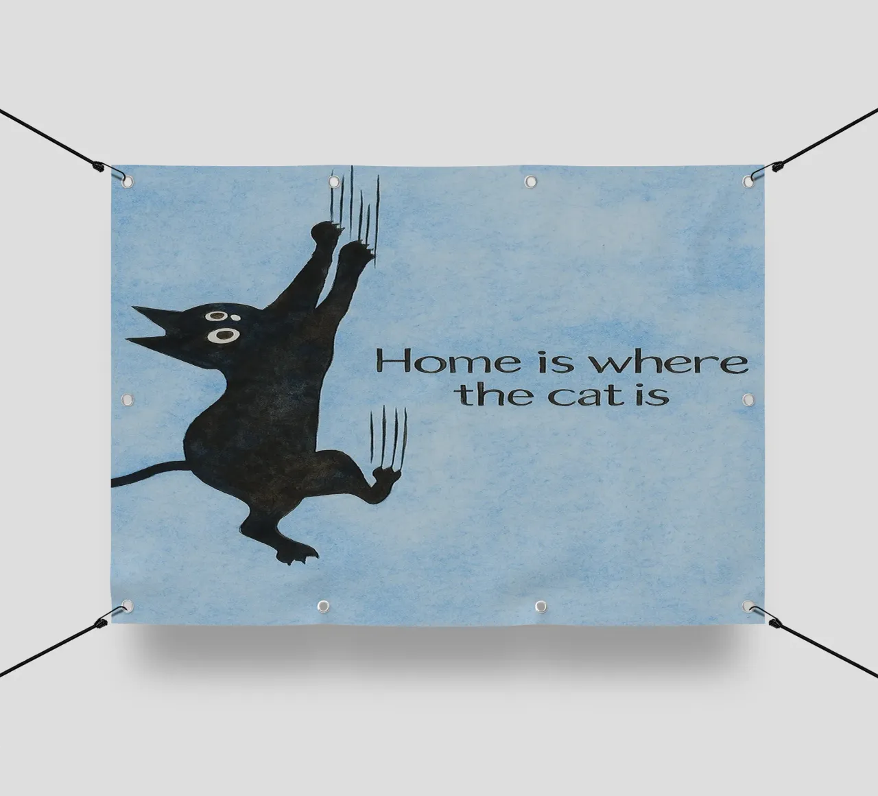 com'è il disegno artistico di where the cat is telo in pvc da pasadenan