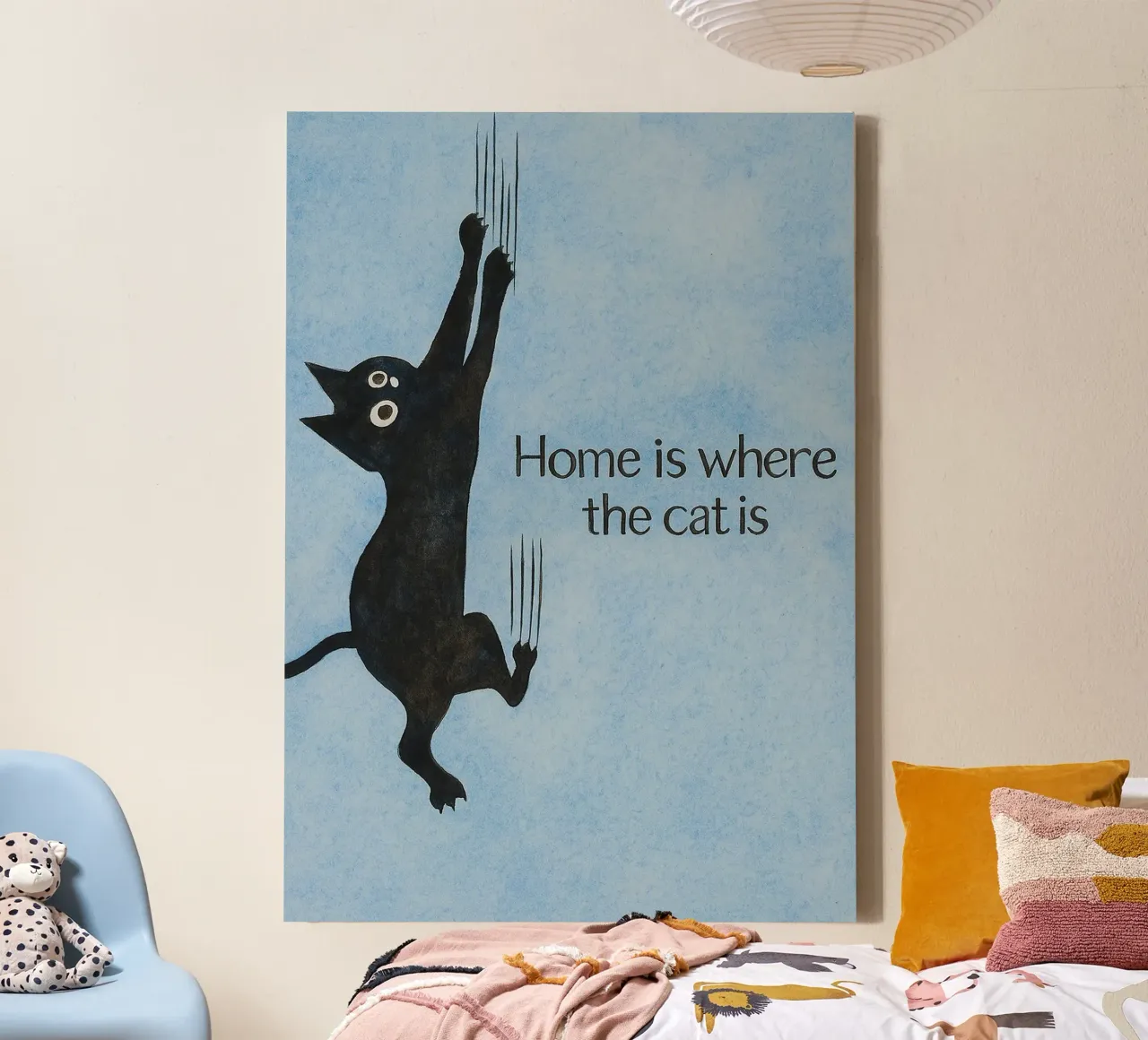 how is where the cat is art drawing canvas with Floater frame by pasadenan