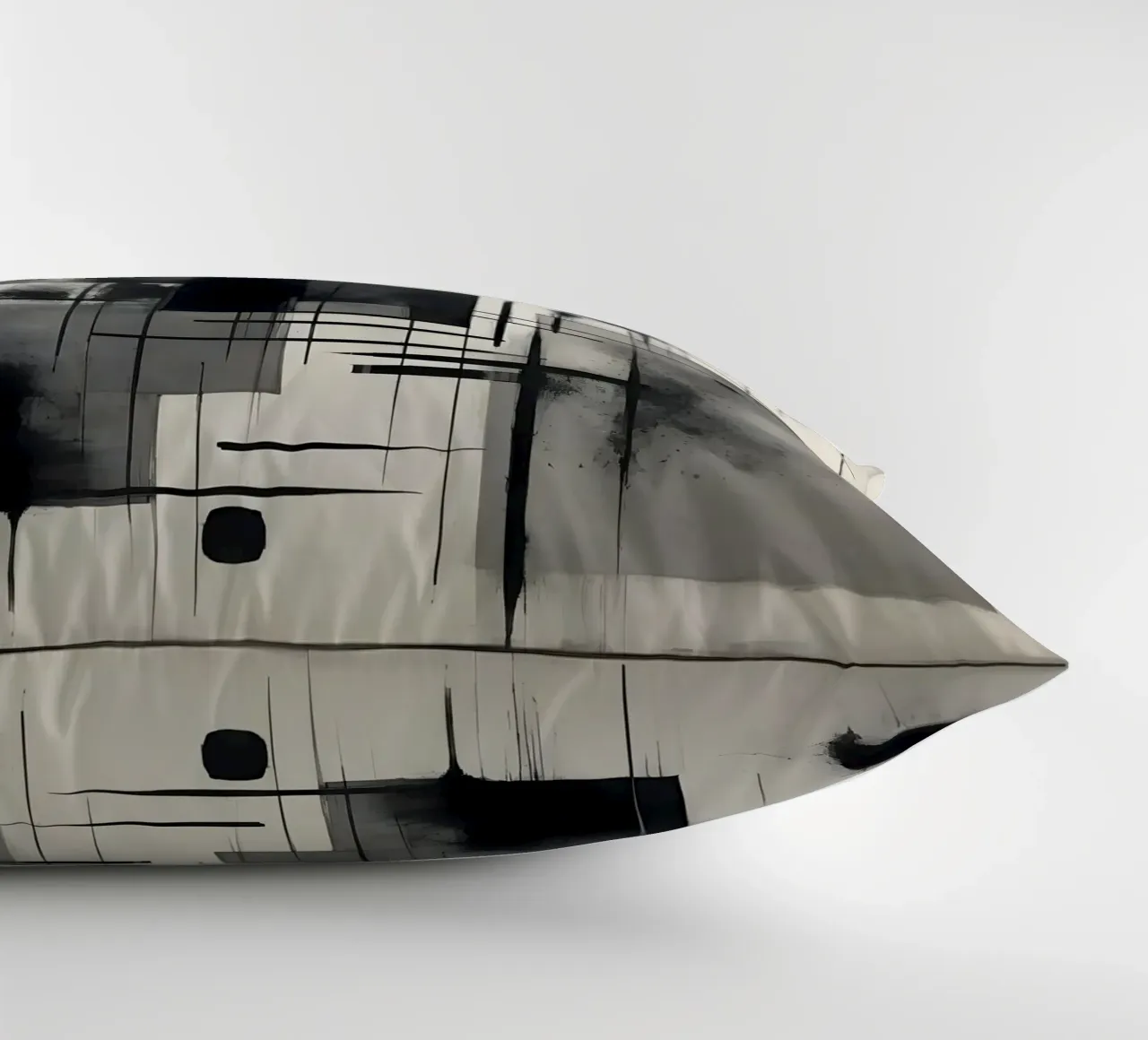 Monochrome Abstract Wall Art - Chaos and Structure - 2/2 cuscino da Lady Mathzeba