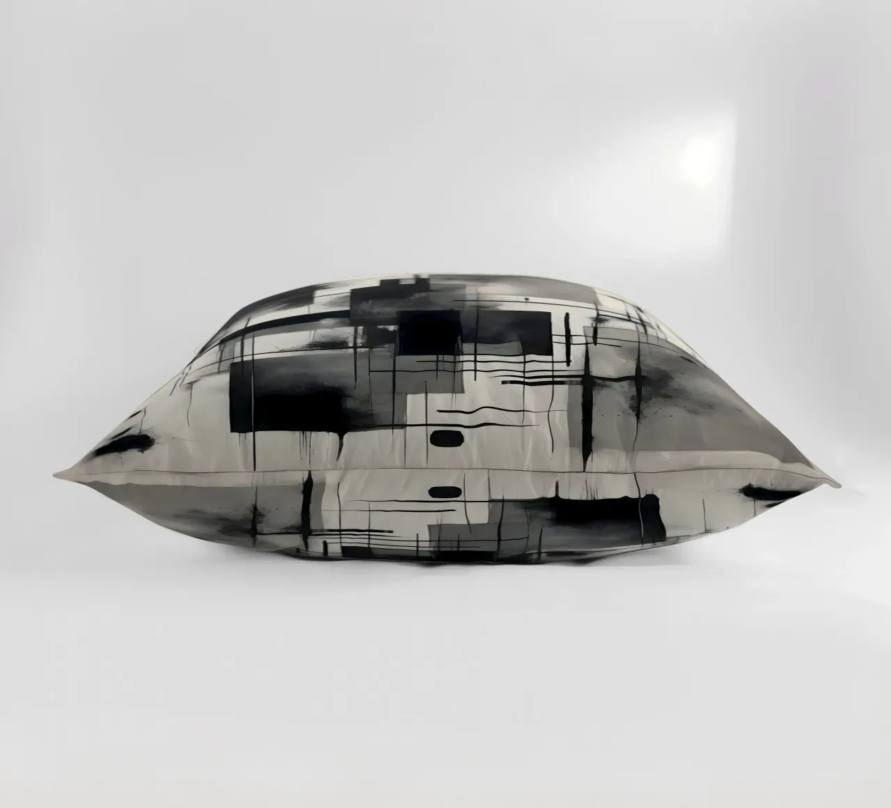 Monochrome Abstract Wall Art - Chaos and Structure - 2/2 cuscino da Lady Mathzeba