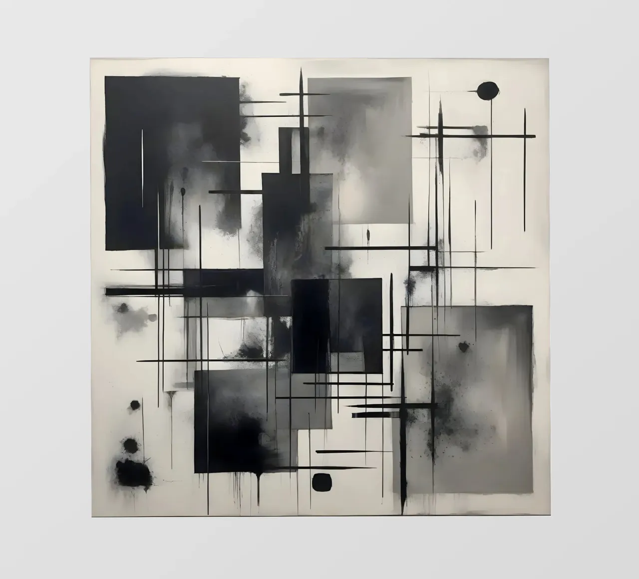 Monochrome Abstract Wall Art - Chaos and Structure - 2/2 pellicola backlit da Lady Mathzeba