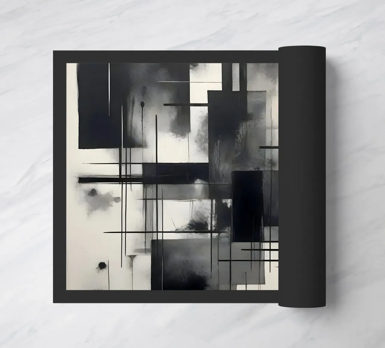 Monochrome Abstract Wall Art - Chaos and Structure - 2/2 zerbino da Lady Mathzeba