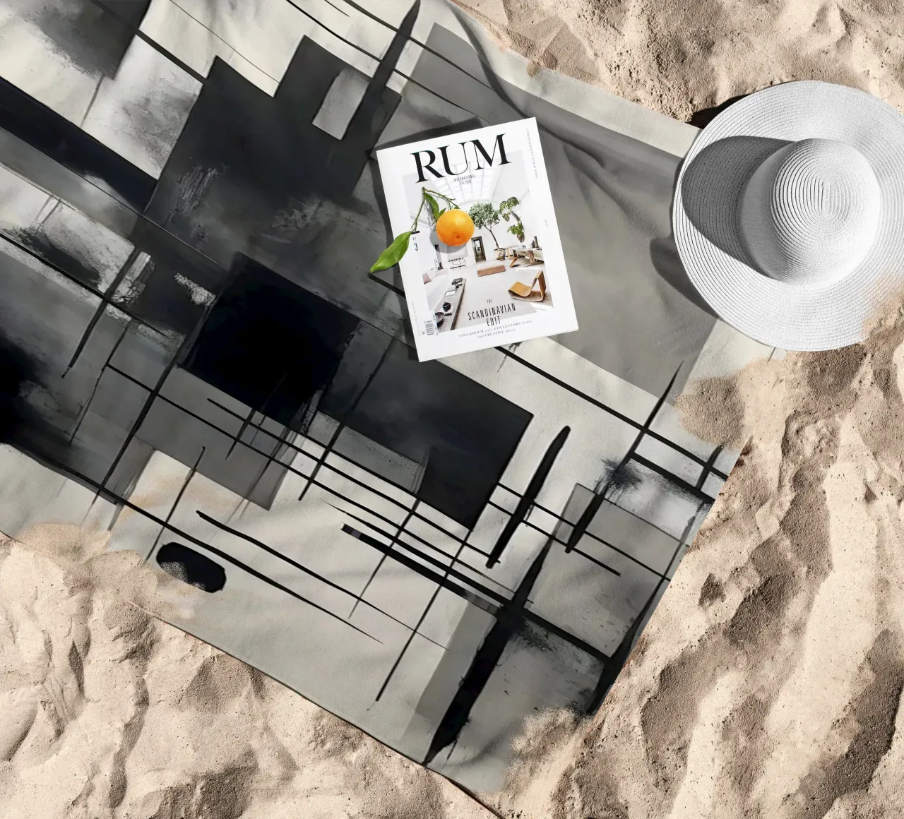 Monochrome Abstract Wall Art - Chaos and Structure - 2/2 telo mare da Lady Mathzeba