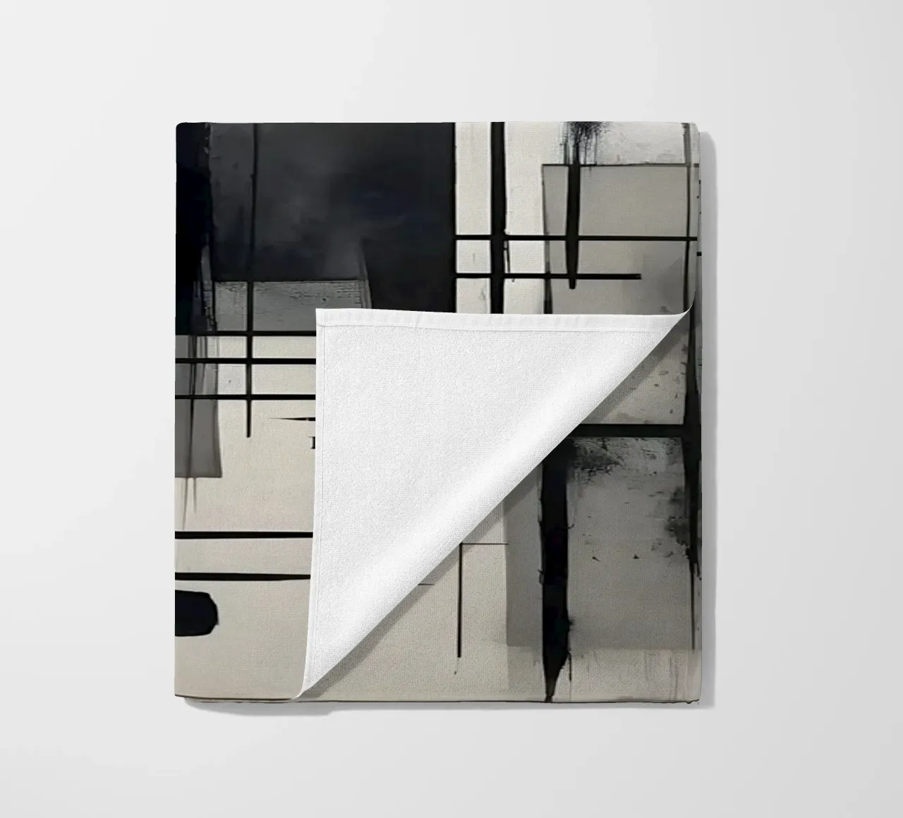 Monochrome Abstract Wall Art - Chaos and Structure - 2/2 telo mare da Lady Mathzeba