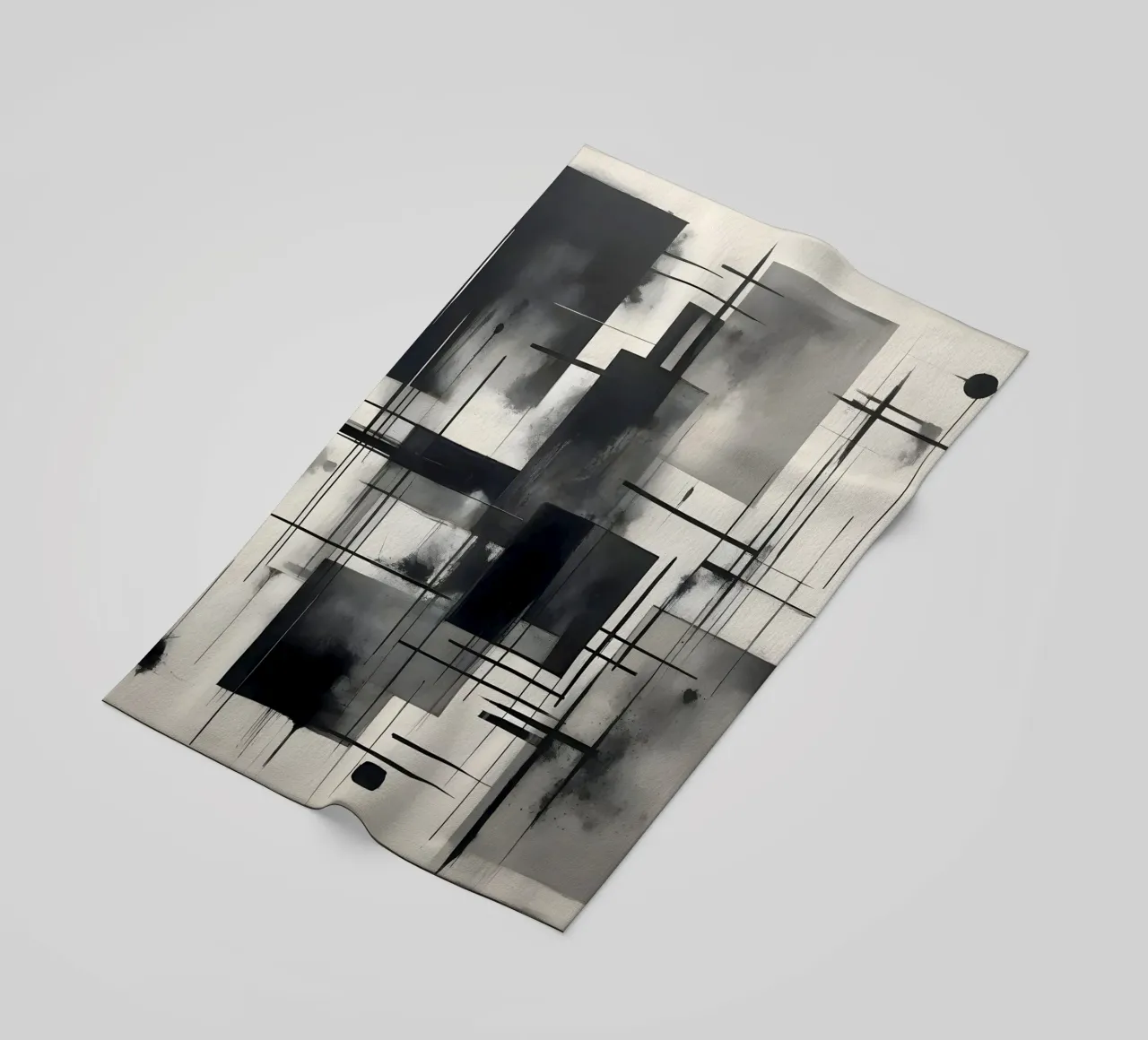 Monochrome Abstract Wall Art - Chaos and Structure - 2/2 telo mare da Lady Mathzeba