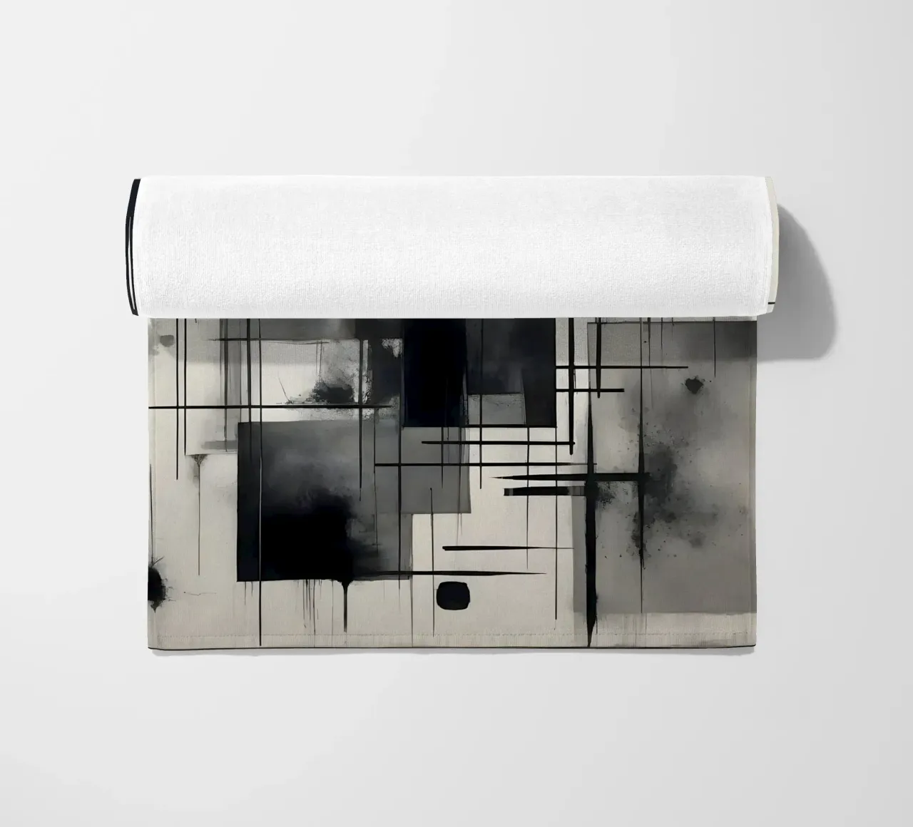 Monochrome Abstract Wall Art - Chaos and Structure - 2/2 telo mare da Lady Mathzeba