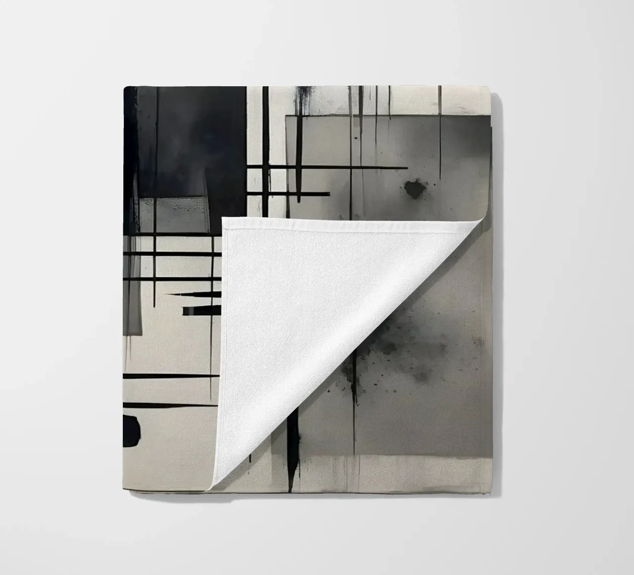 Monochrome Abstract Wall Art - Chaos and Structure - 2/2 telo mare da Lady Mathzeba