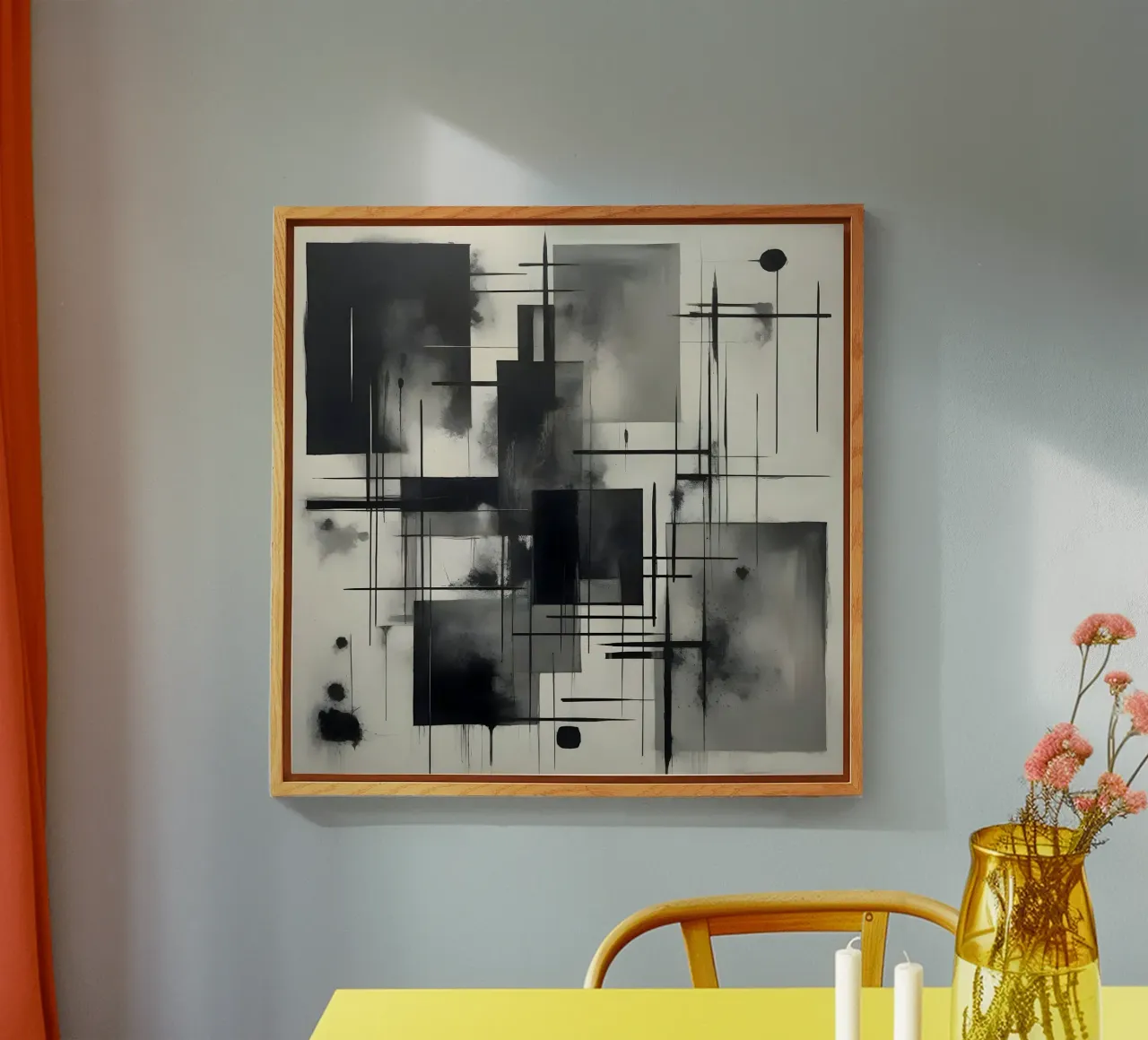 Monochrome Abstract Wall Art - Chaos and Structure - 2/2 plexiglass da Lady Mathzeba
