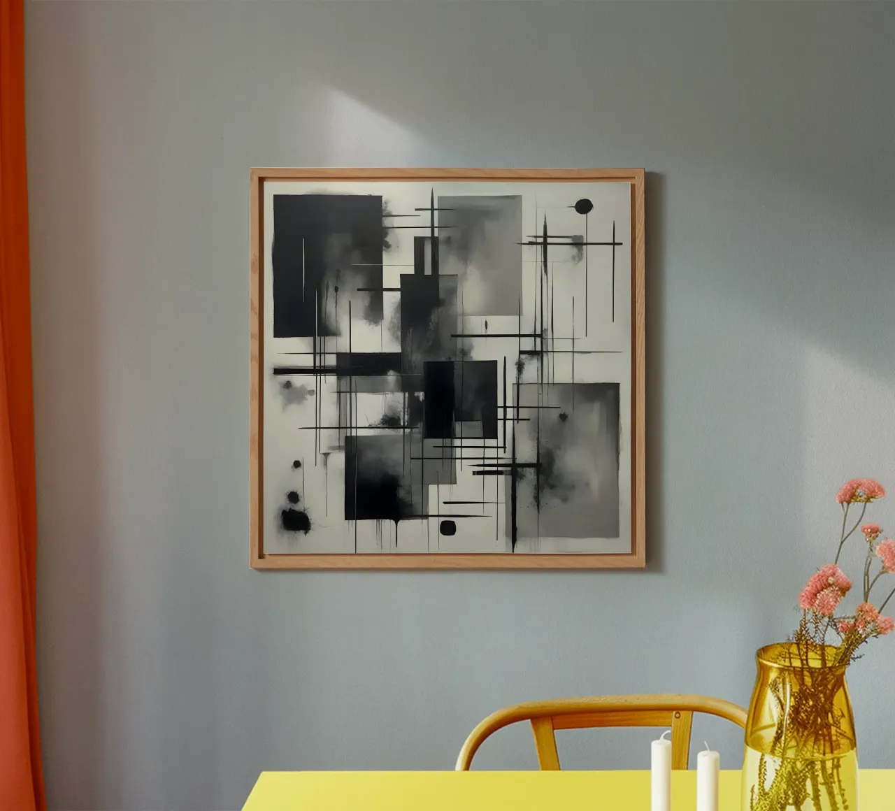 Monochrome Abstract Wall Art - Chaos and Structure - 2/2 alluminio dibond da Lady Mathzeba