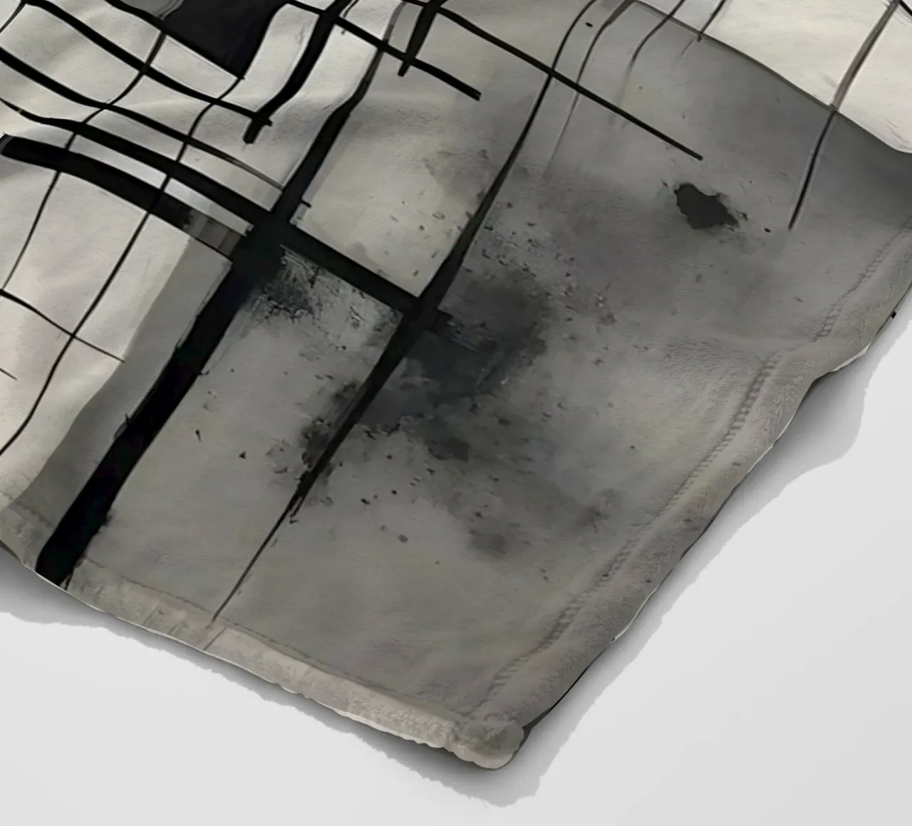 Monochrome Abstract Wall Art - Chaos and Structure - 2/2 coperta in pile da Lady Mathzeba