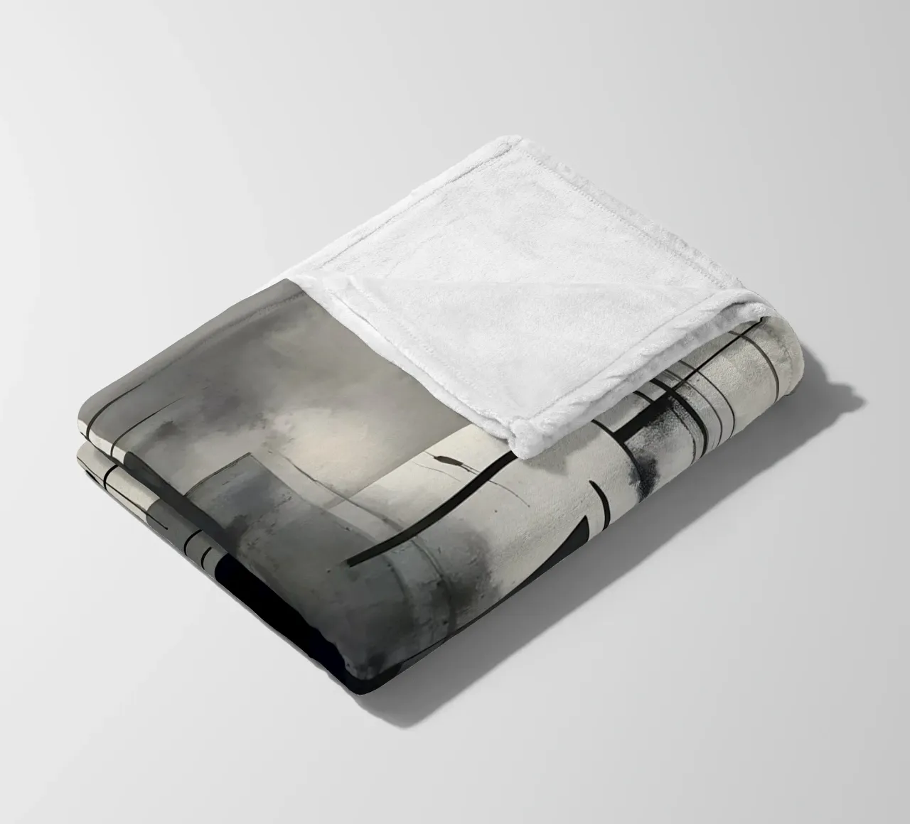 Monochrome Abstract Wall Art - Chaos and Structure - 2/2 coperta in pile da Lady Mathzeba