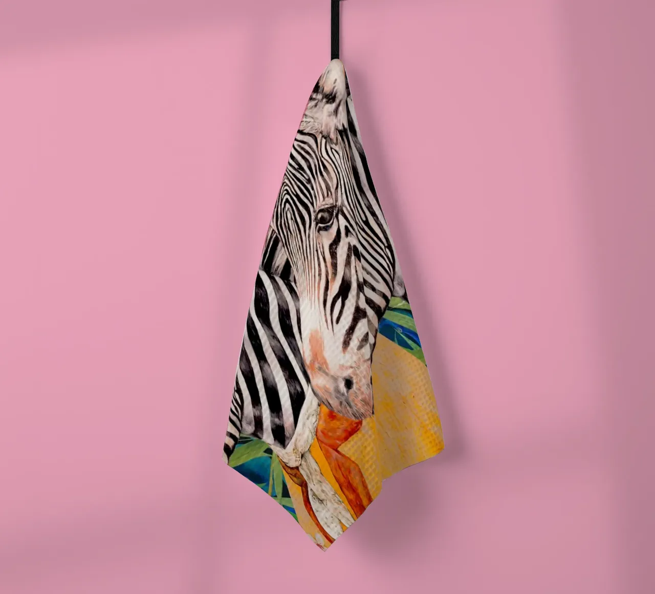 Maximalist zebras tea towel by Animal Crew