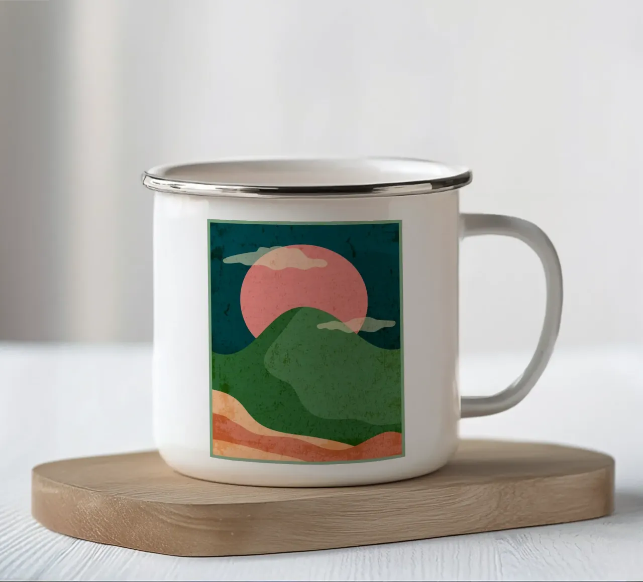 Sole rosa tazza in smalto da Clinton Studio