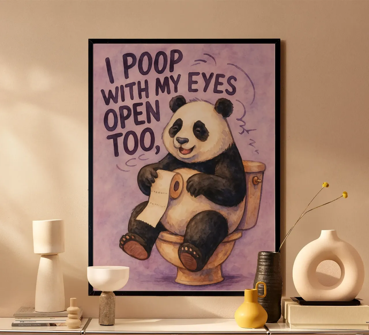 faccio la cacca anche con gli occhi aperti bear art design poster da pasadenan