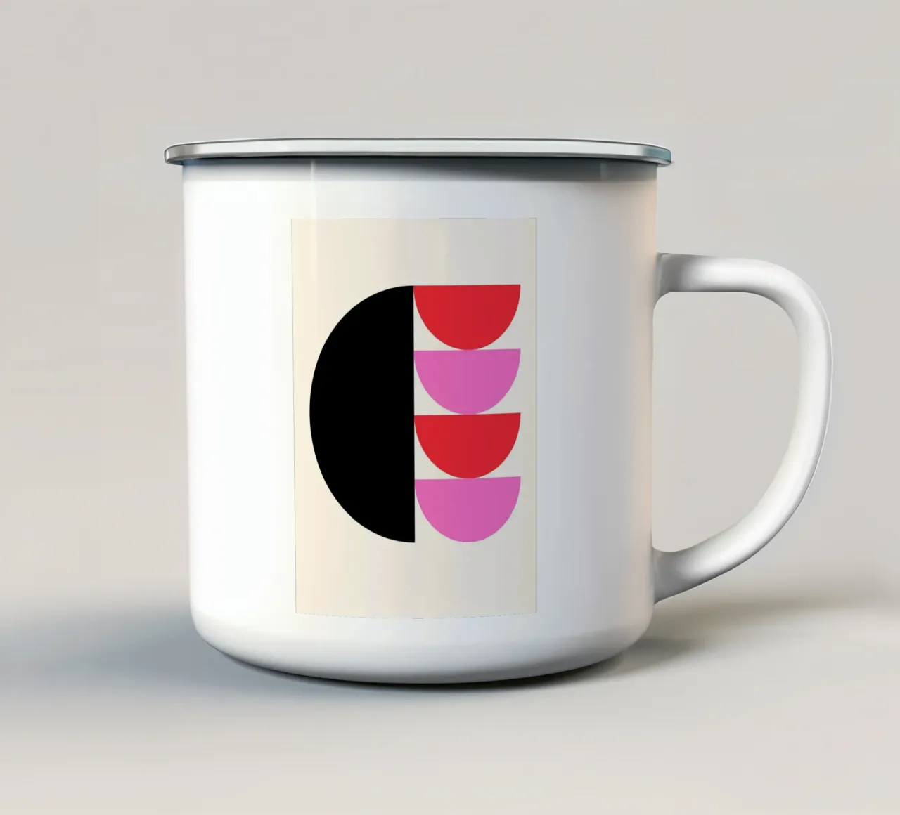 Half Circle Harmony - Modernes Pop-Art Ontwerp emaille mok van Casa Calm