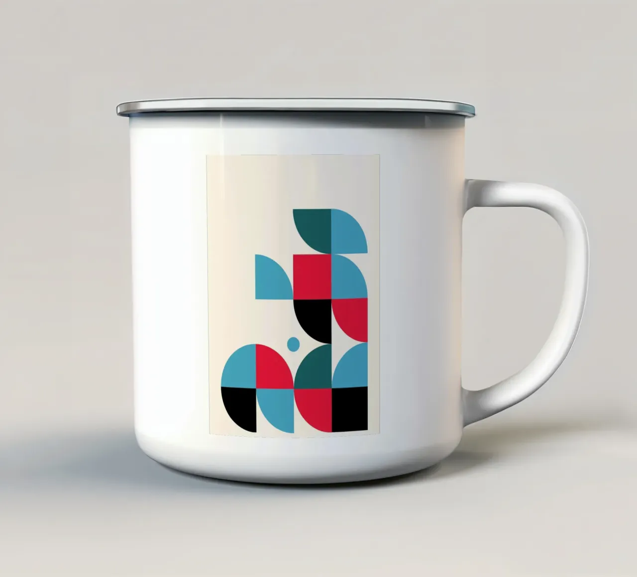 Blocchi di colore geometrici - Modernes Bauhaus Design tazza in smalto da Casa Calm