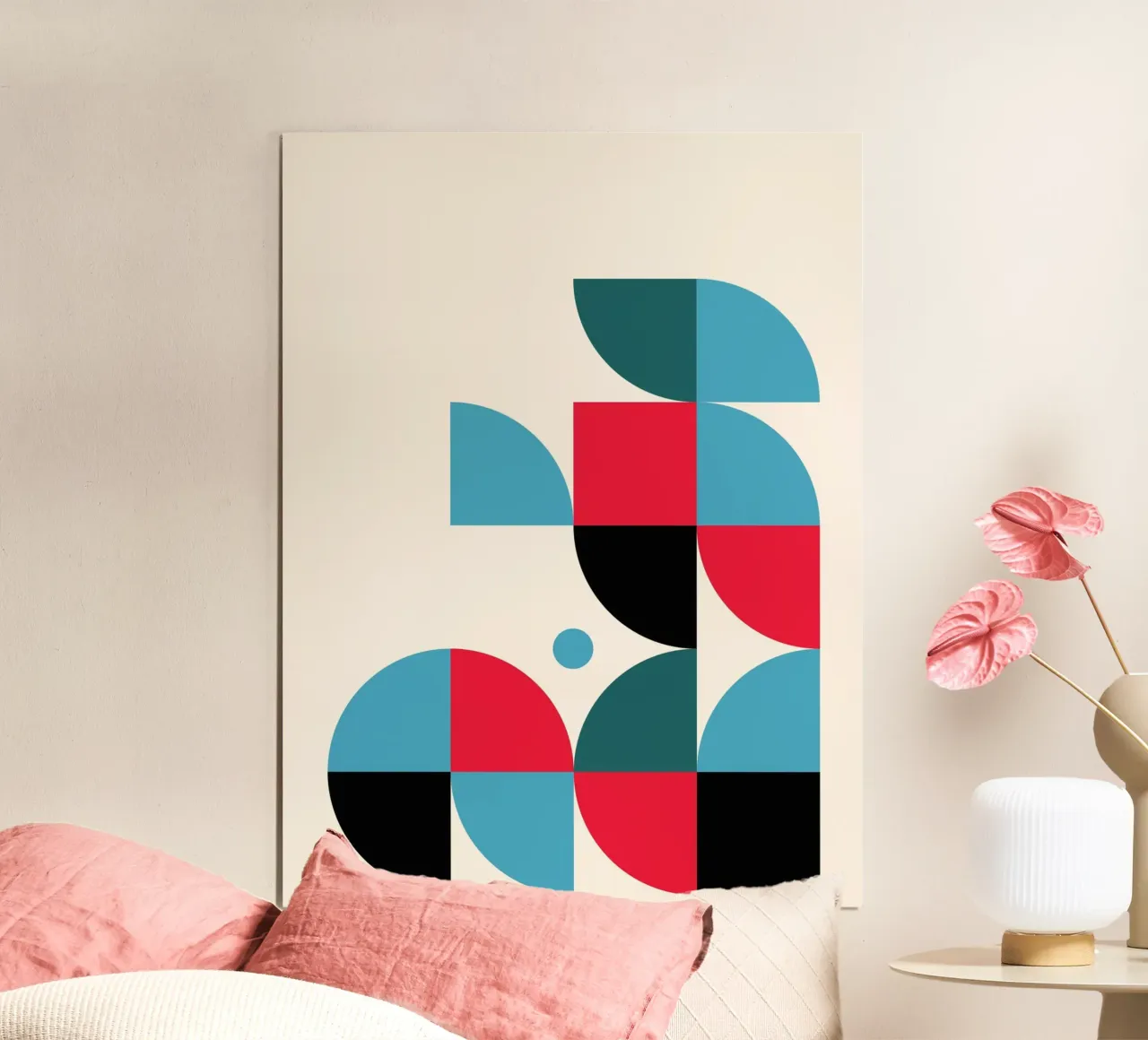 Blocchi di colore geometrici - Modernes Bauhaus Design poster con telaio in plastica da Casa Calm
