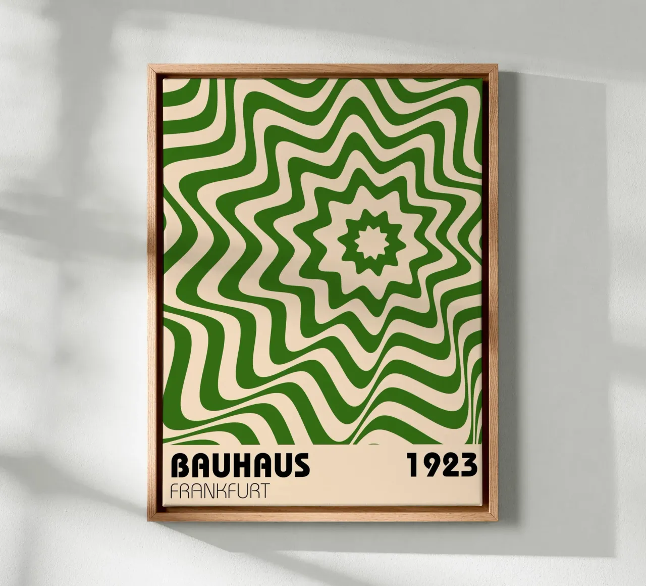 Bauhaus Wave Art - Poster retrò a stelle e strisce tela con Cornice a cassetta da Casa Calm