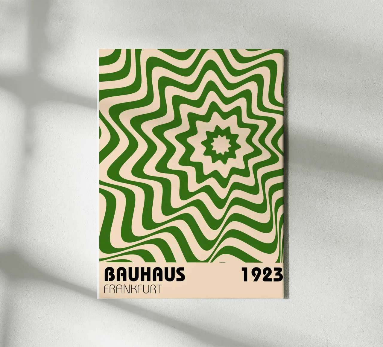Bauhaus Wave Art - Poster retrò a stelle e strisce tela con Cornice a cassetta da Casa Calm
