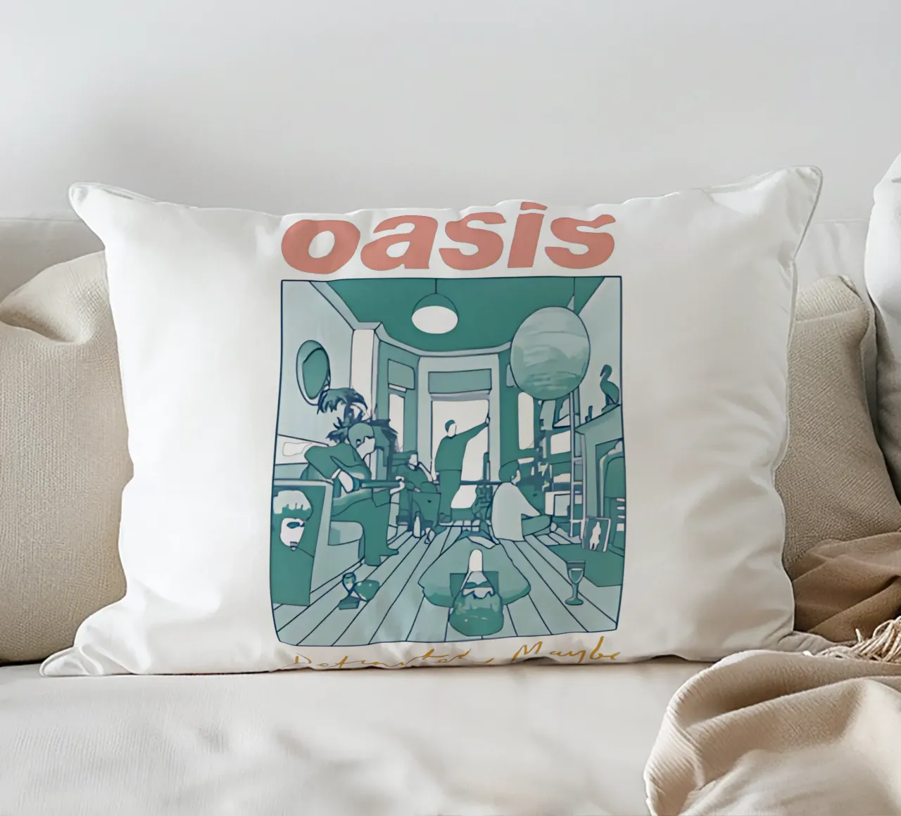 Definitely Maybe degli Oasis cuscino da domherrick1