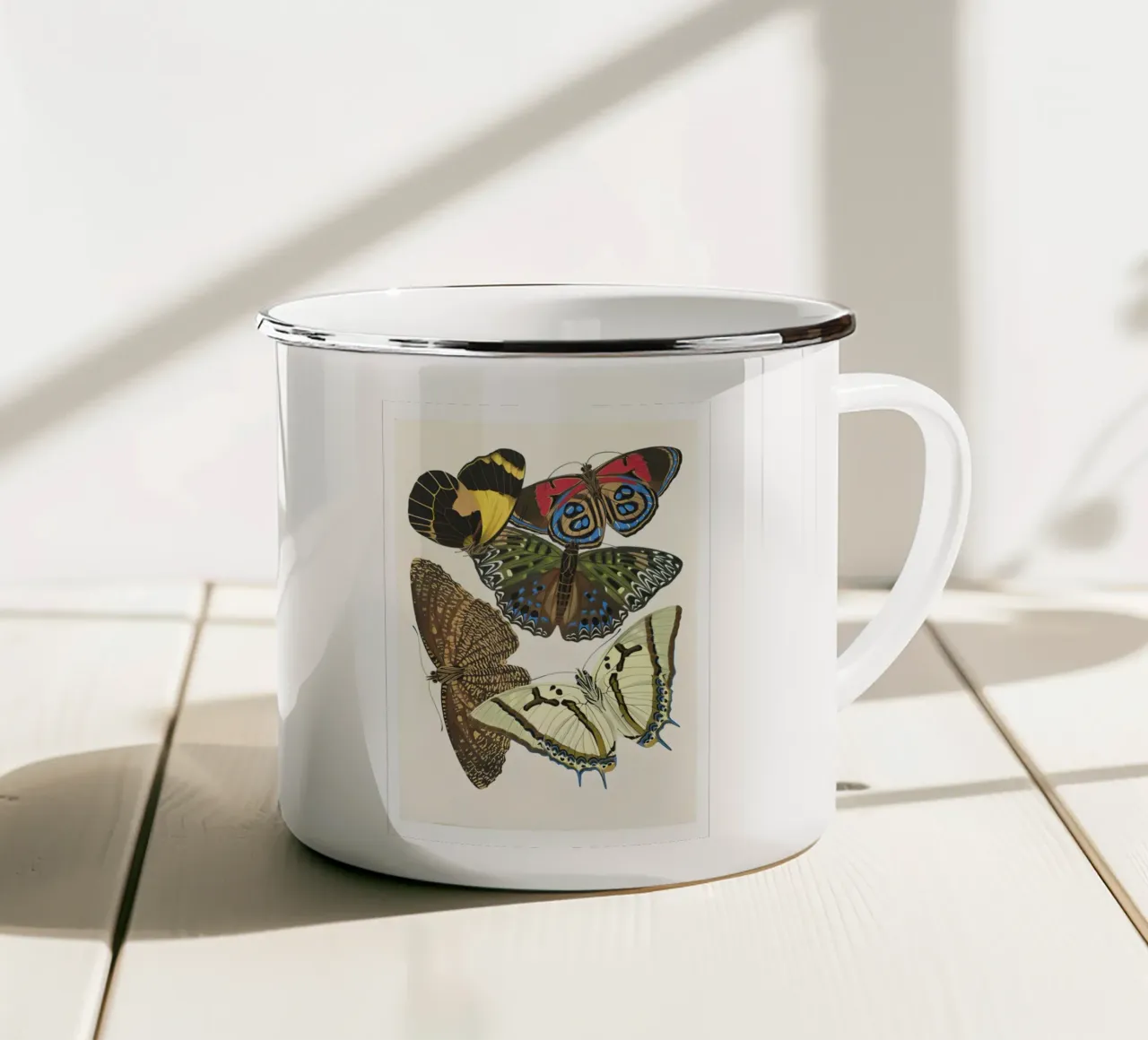 Schmetterlinge Wildtiere Entomologie Emaille Tasse von Graham Robertson