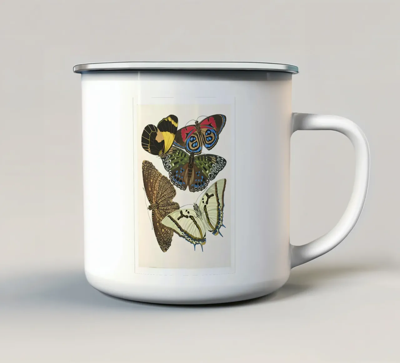 Schmetterlinge Wildtiere Entomologie Emaille Tasse von Graham Robertson