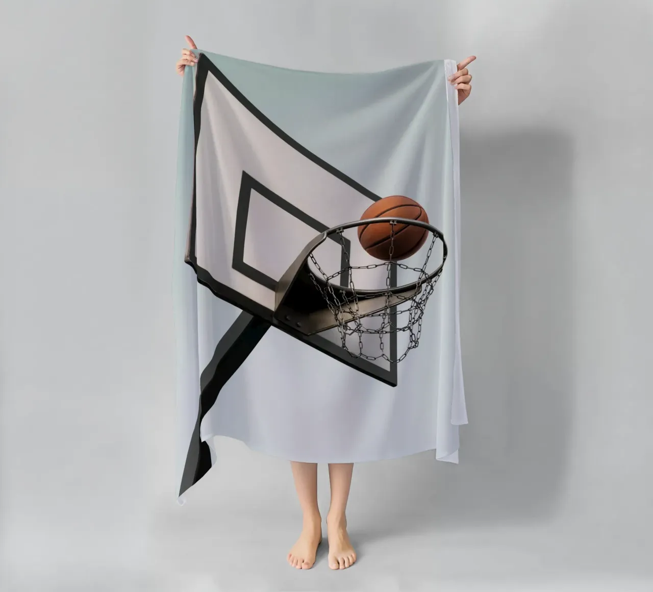 basketball net beach towel by Amber Hughes