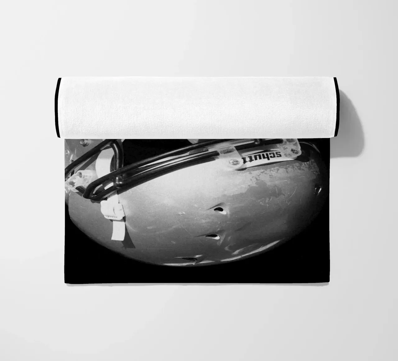 helmet football sports beach towel by Amber Hughes