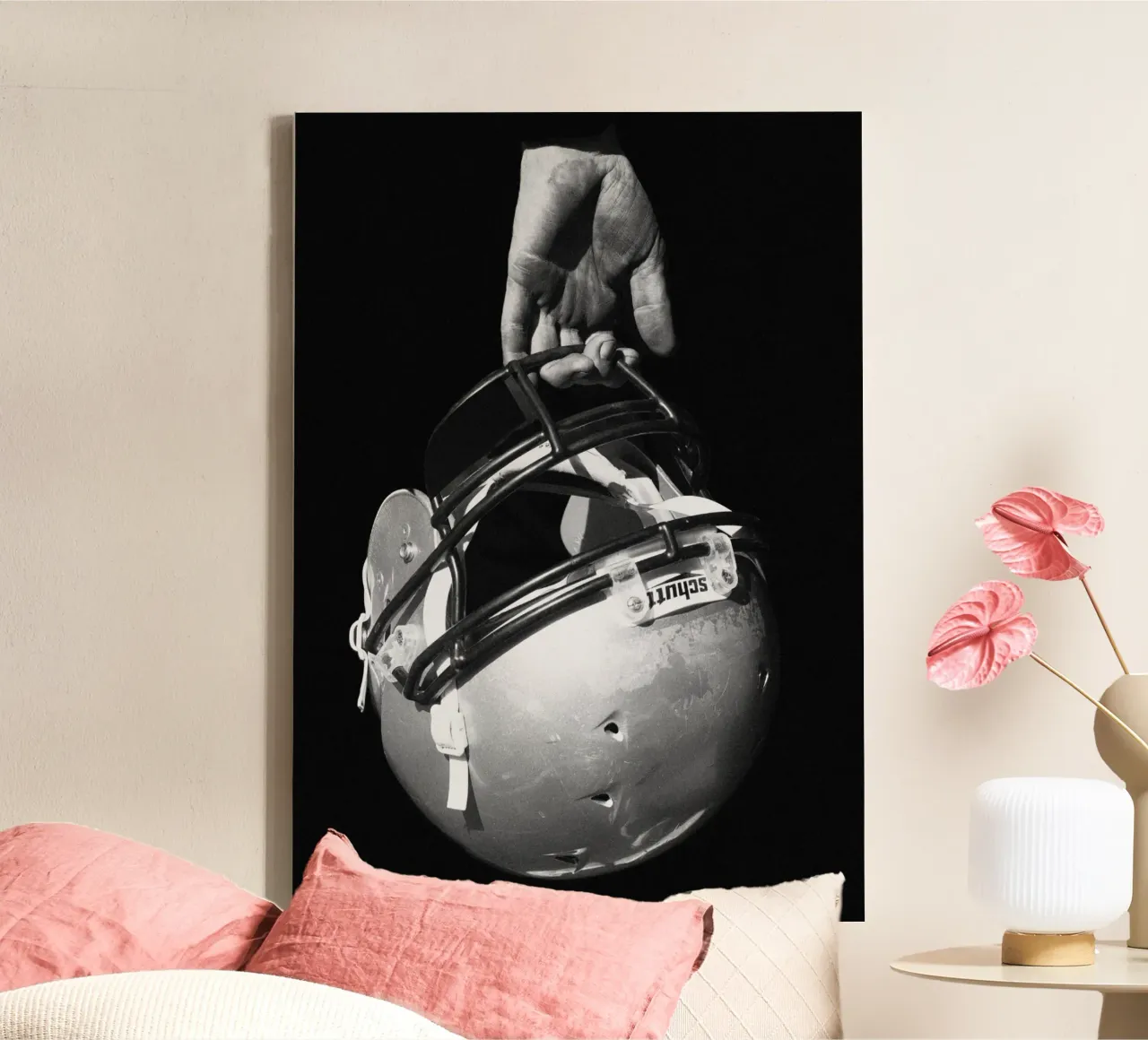 helmet football sports canvas by Amber Hughes