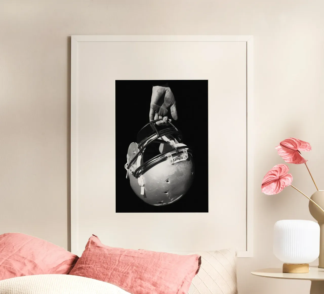 casco calcio sport poster da Amber Hughes