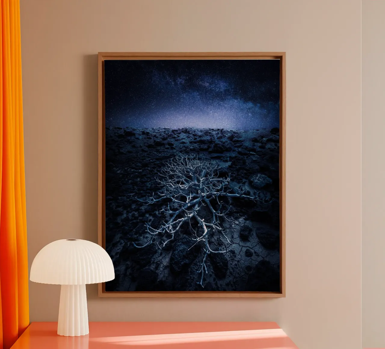 Starfallen canvas met Baklijst van somewhere.soul.escape
