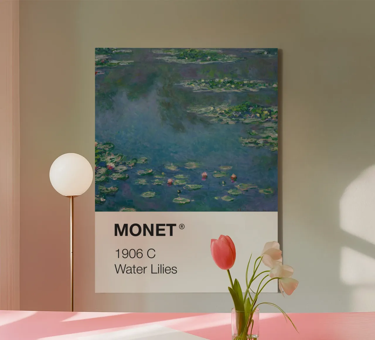 Monet Pantone canvas met Baklijst van Vintagrafica