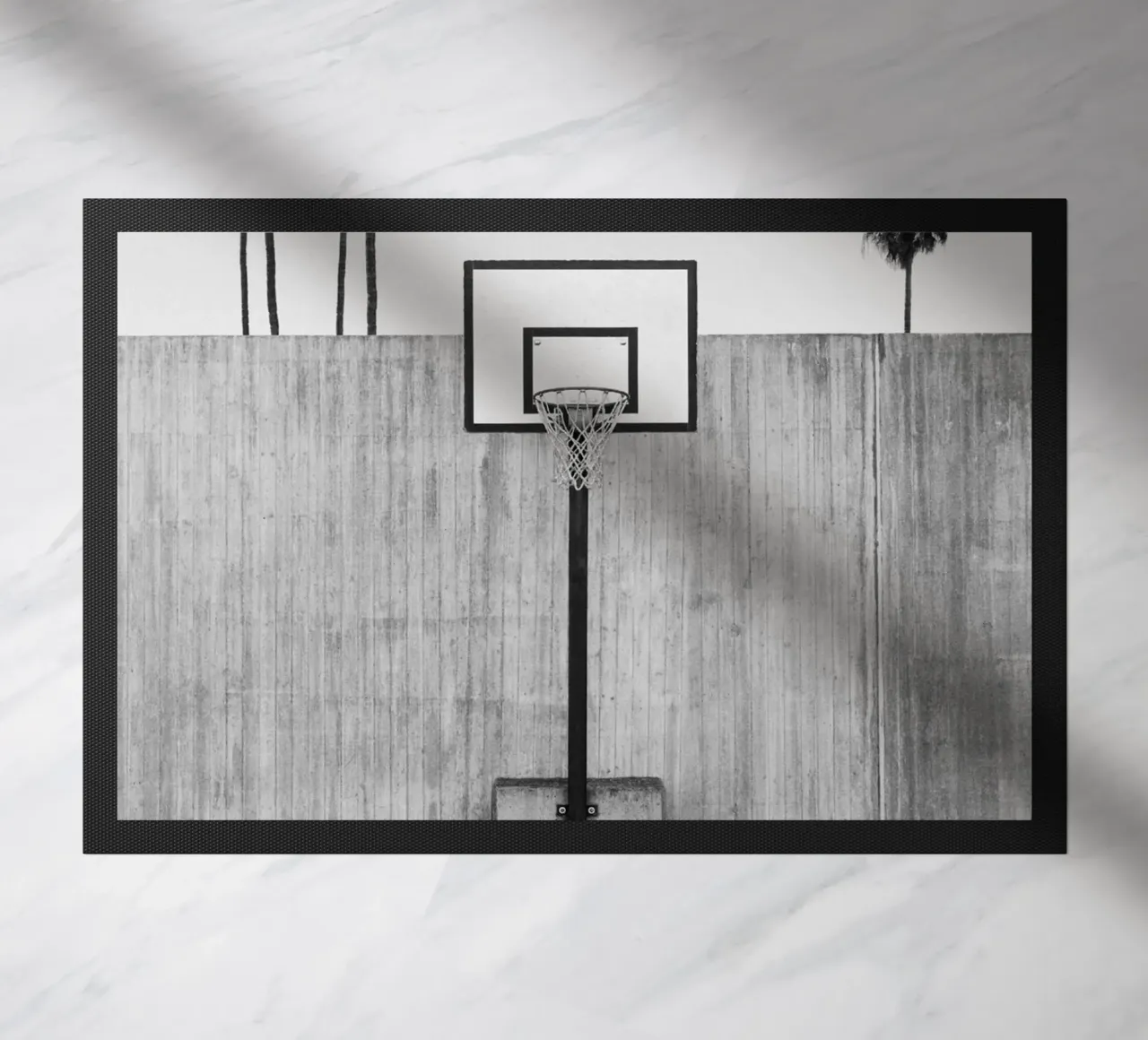 basketball BW doormat by Amber Hughes