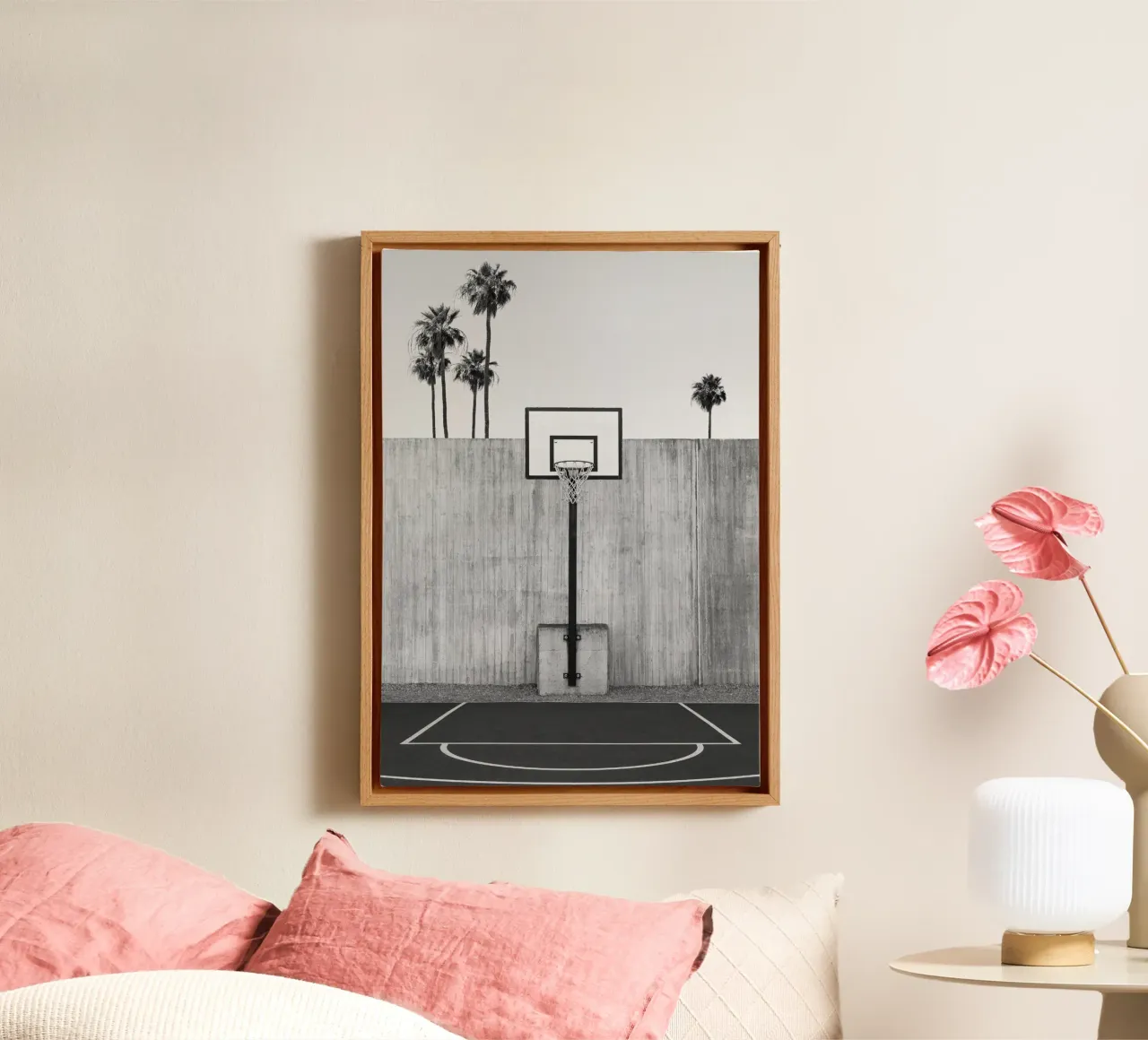 basketball BW canvas by Amber Hughes