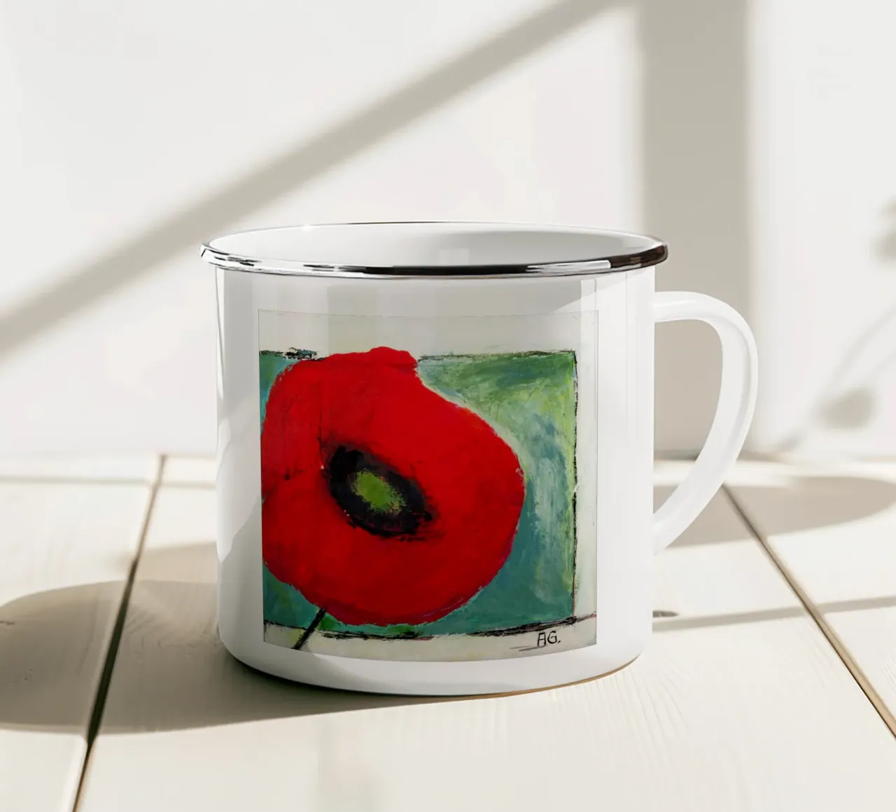 Mohn II tazza in smalto da Anita Gewald