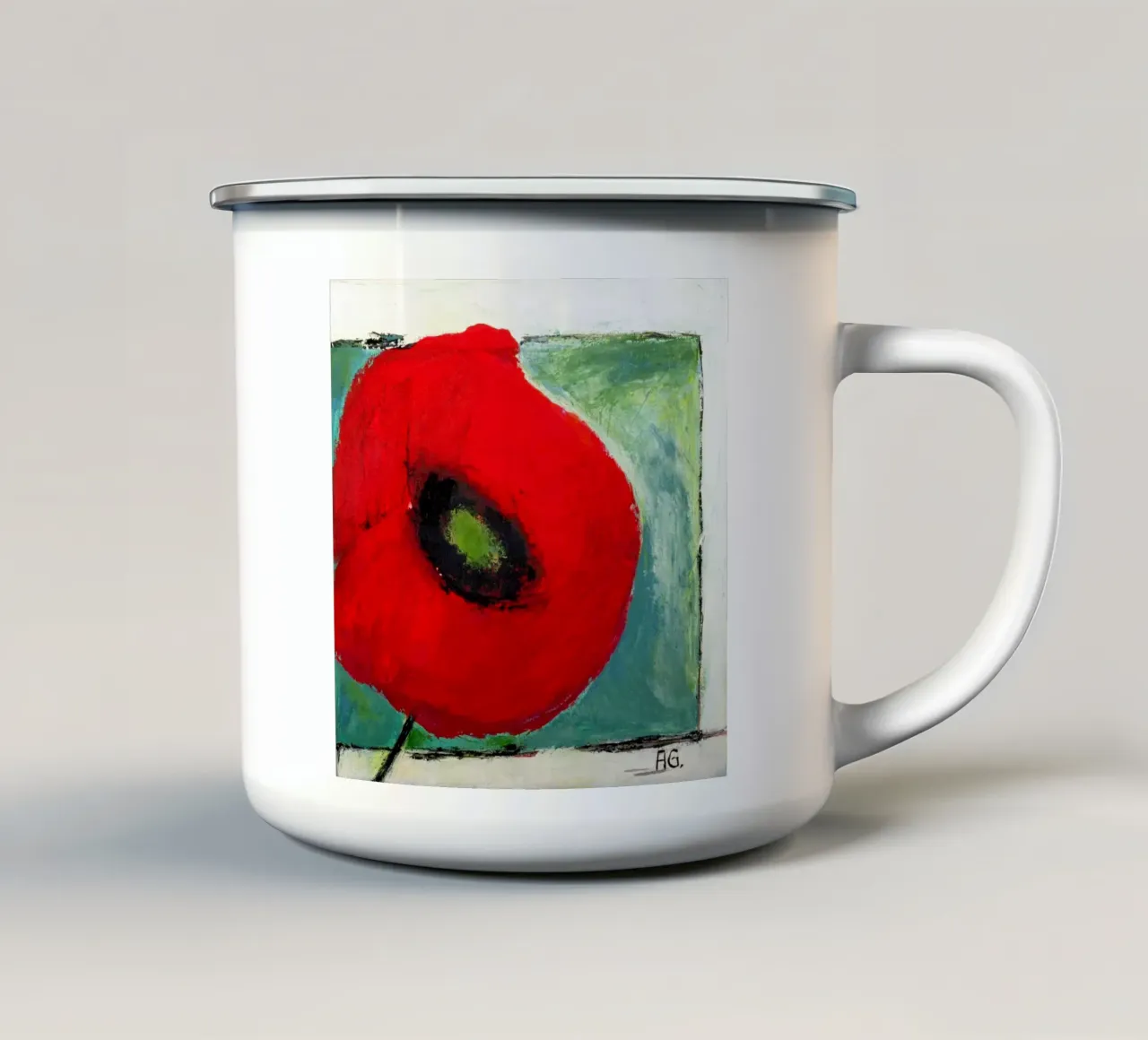 Mohn II tazza in smalto da Anita Gewald
