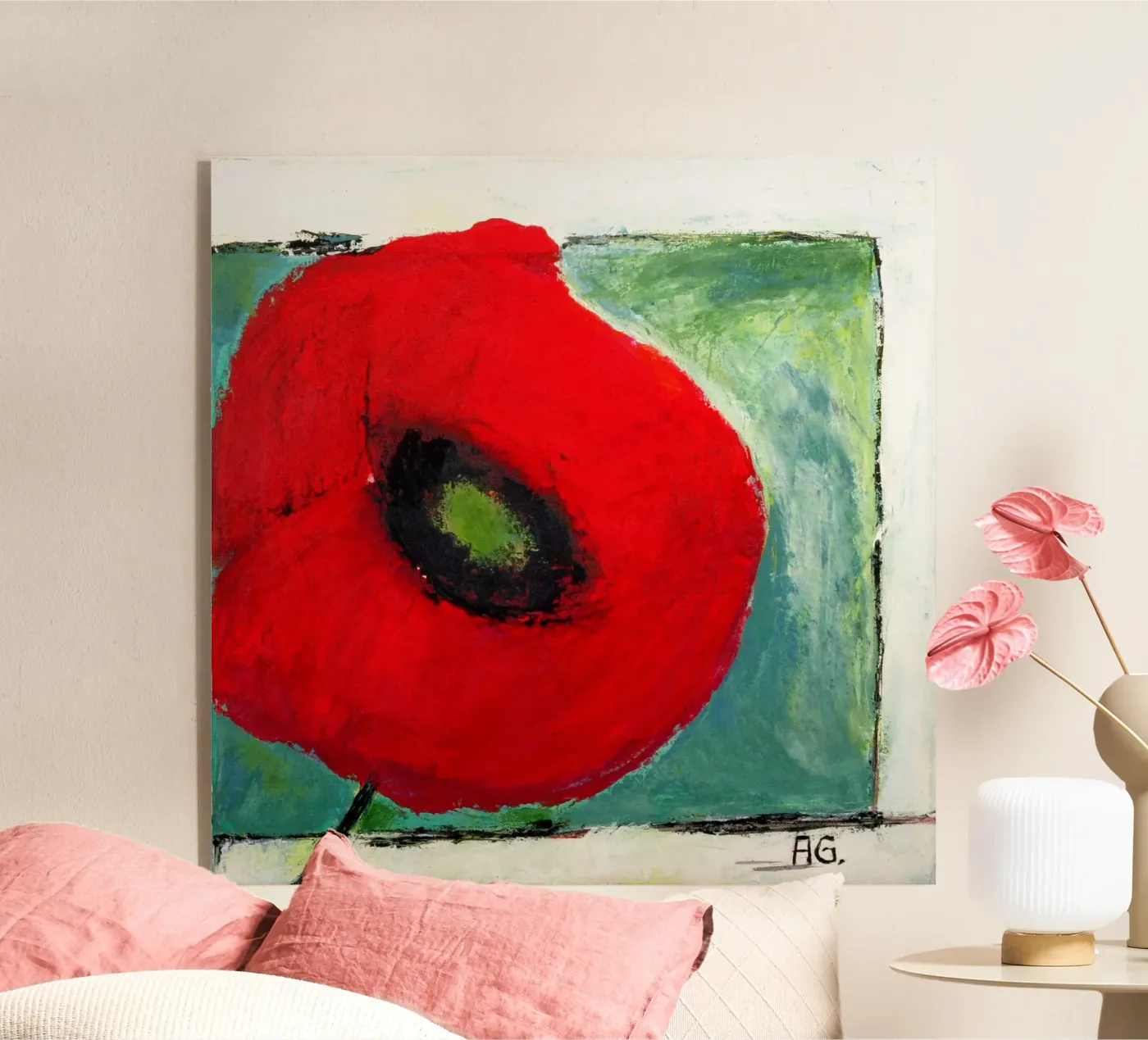 Mohn II Acryl-Glas von Anita Gewald