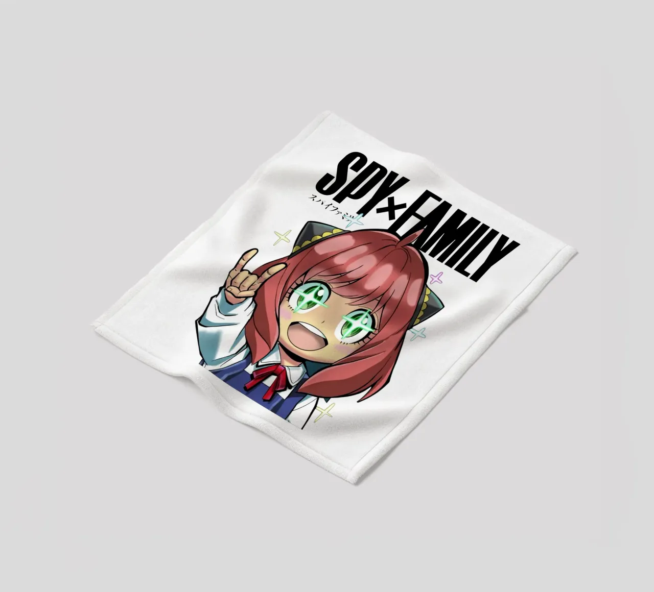 Spy X Family Anya fleece blanket by https://www.juniqe.com/uk/shop/Henndraws