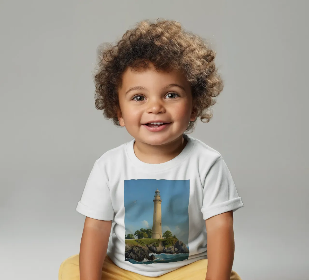 Faro sulla scogliera con vista sull'oceano maglietta neonato da DesignDoodle