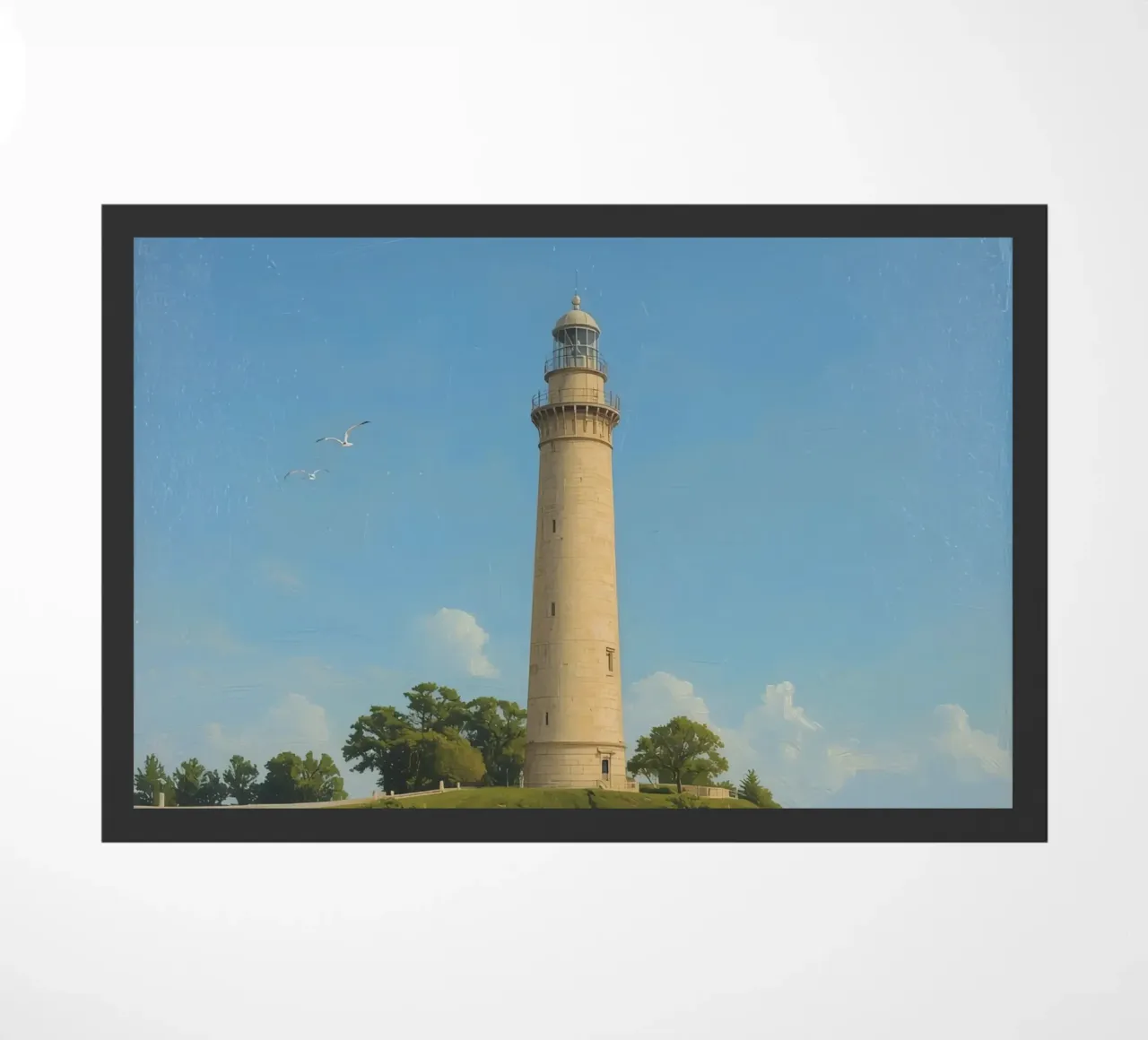 Faro sulla scogliera con vista sull'oceano zerbino da DesignDoodle