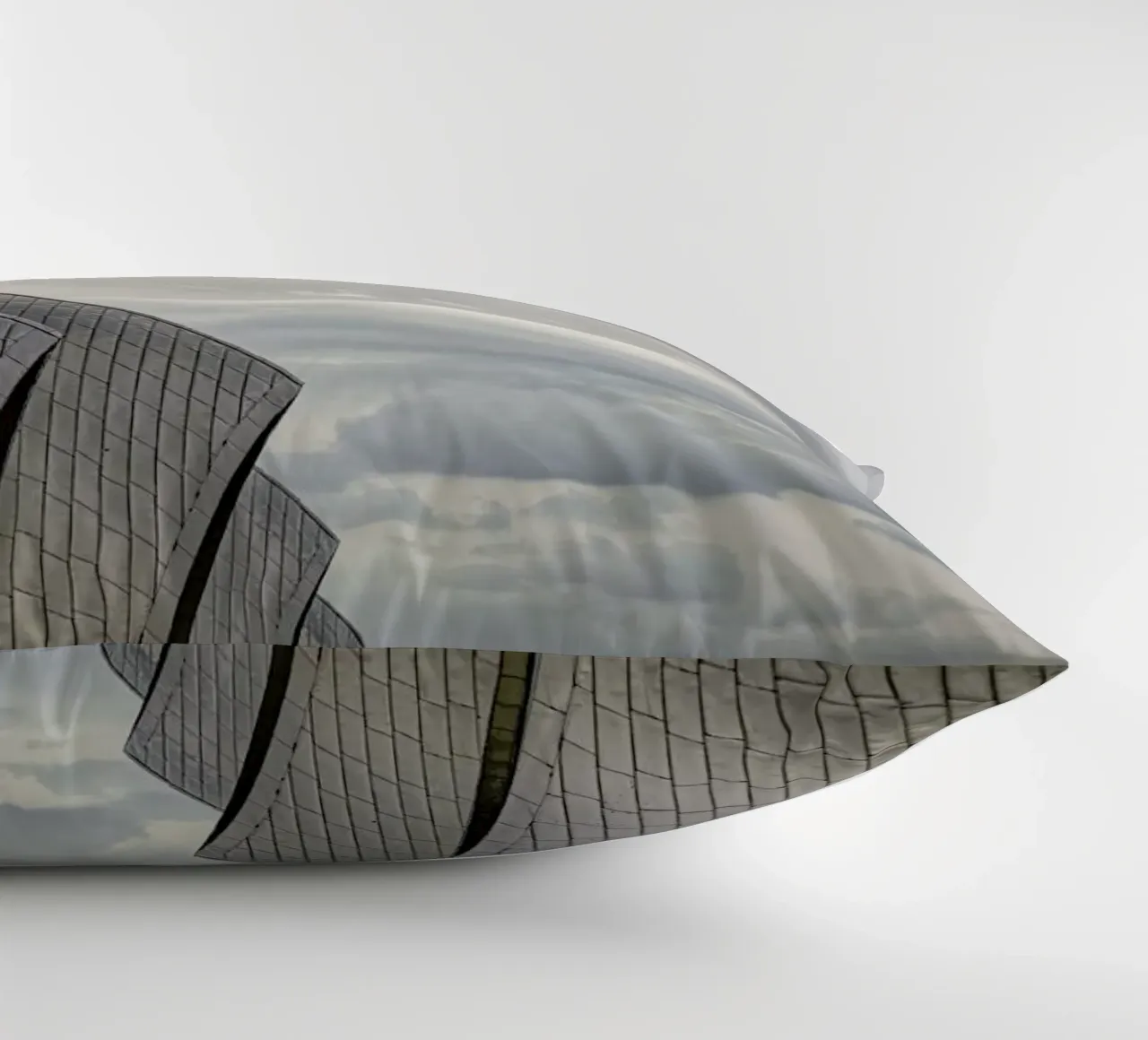 Thames Barrier No 2 decorative cushion by Michael Belhadi