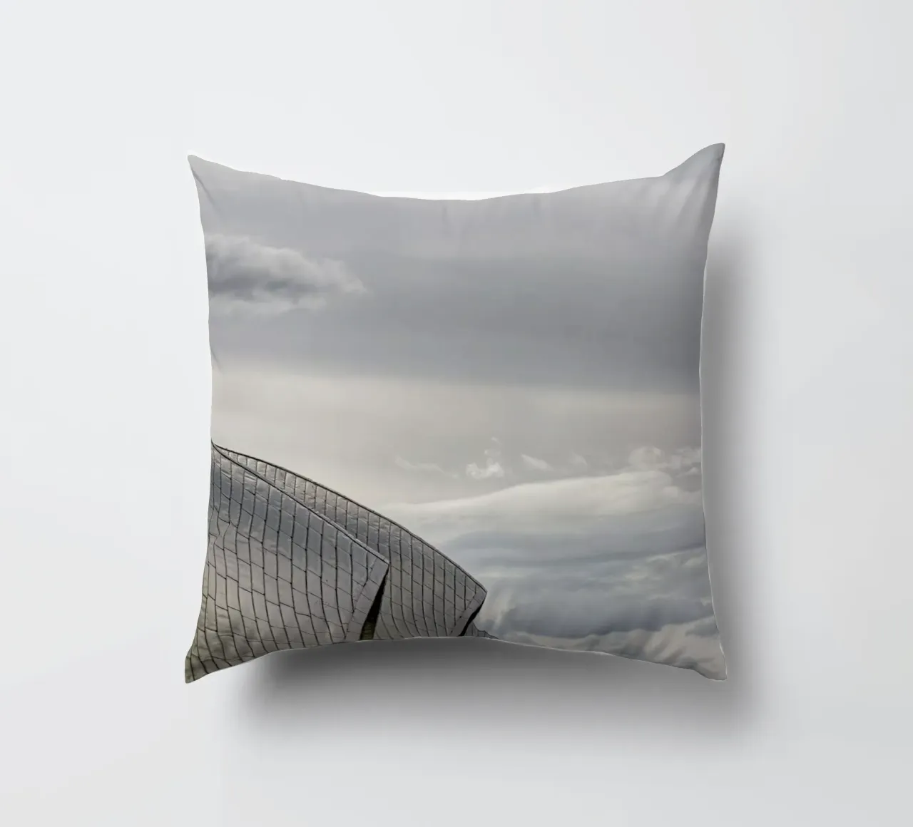 Thames Barrier No 2 decorative cushion by Michael Belhadi