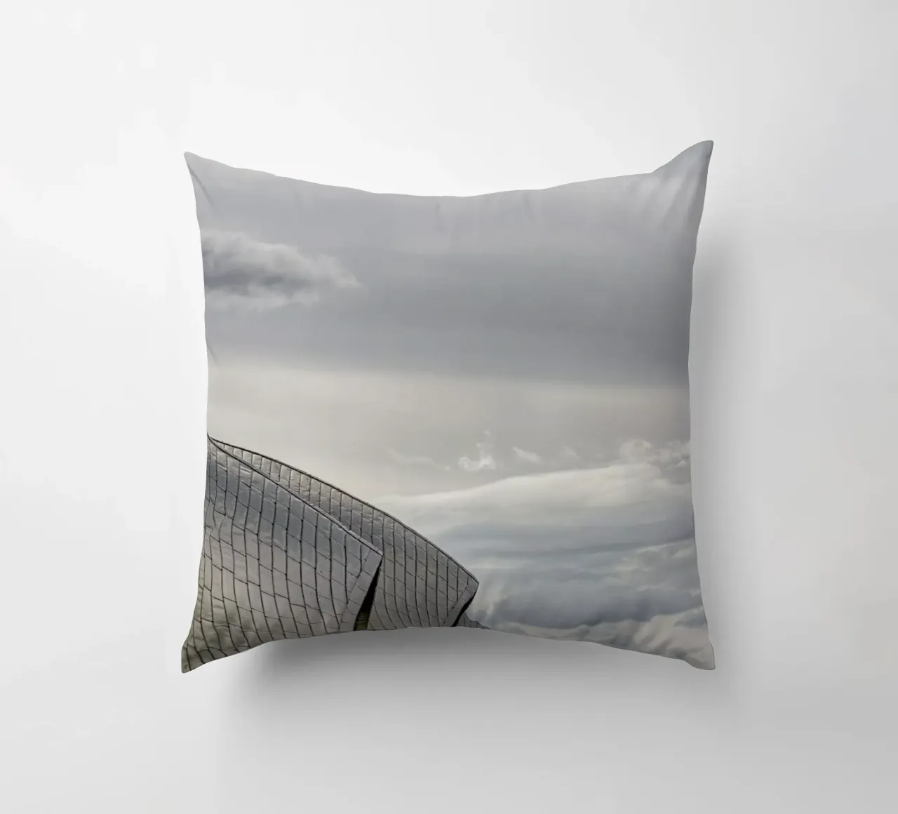 Thames Barrier No 2 decorative cushion by Michael Belhadi